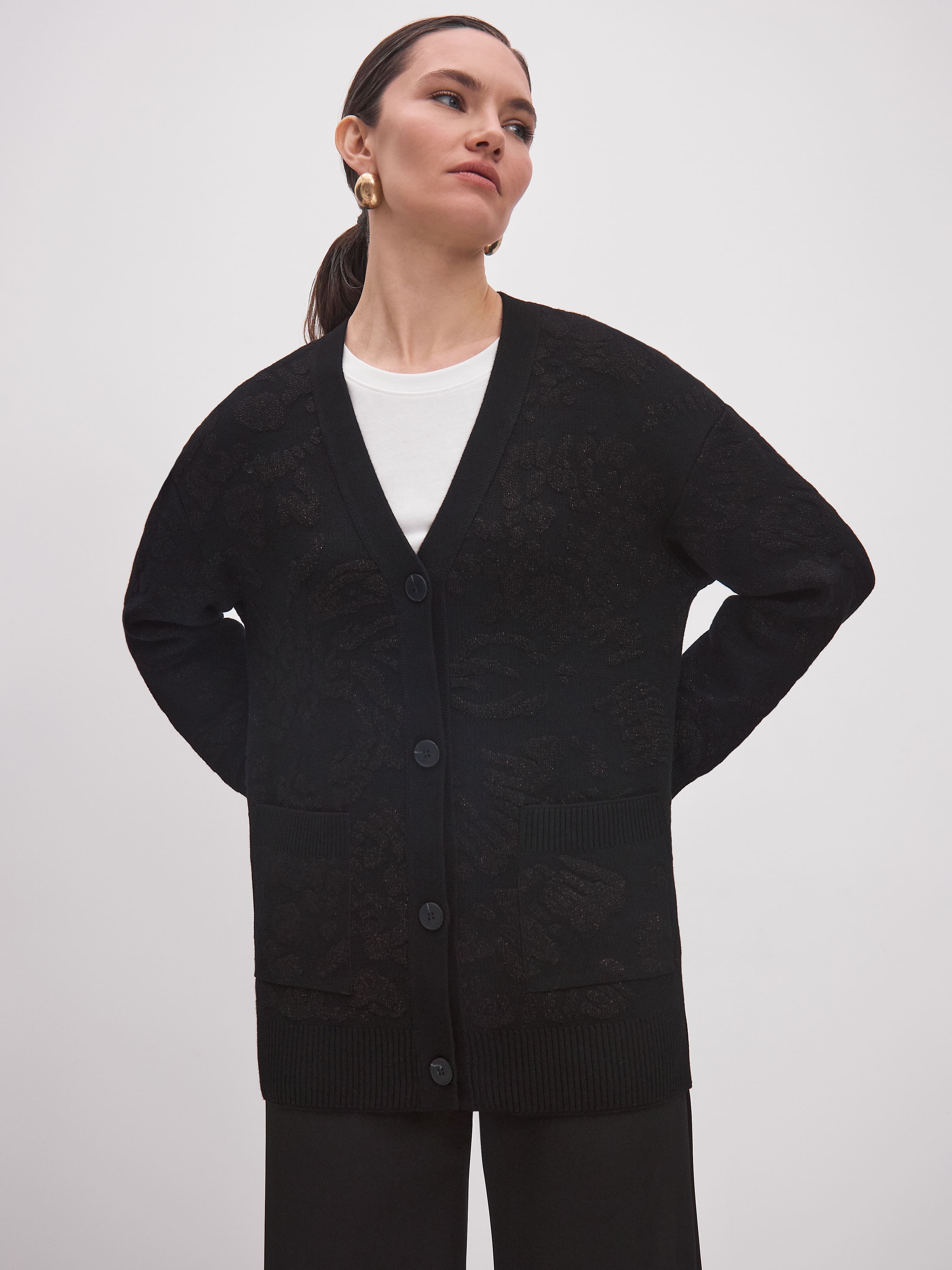 Орли кардиган трикотажный (черный, 44-46)