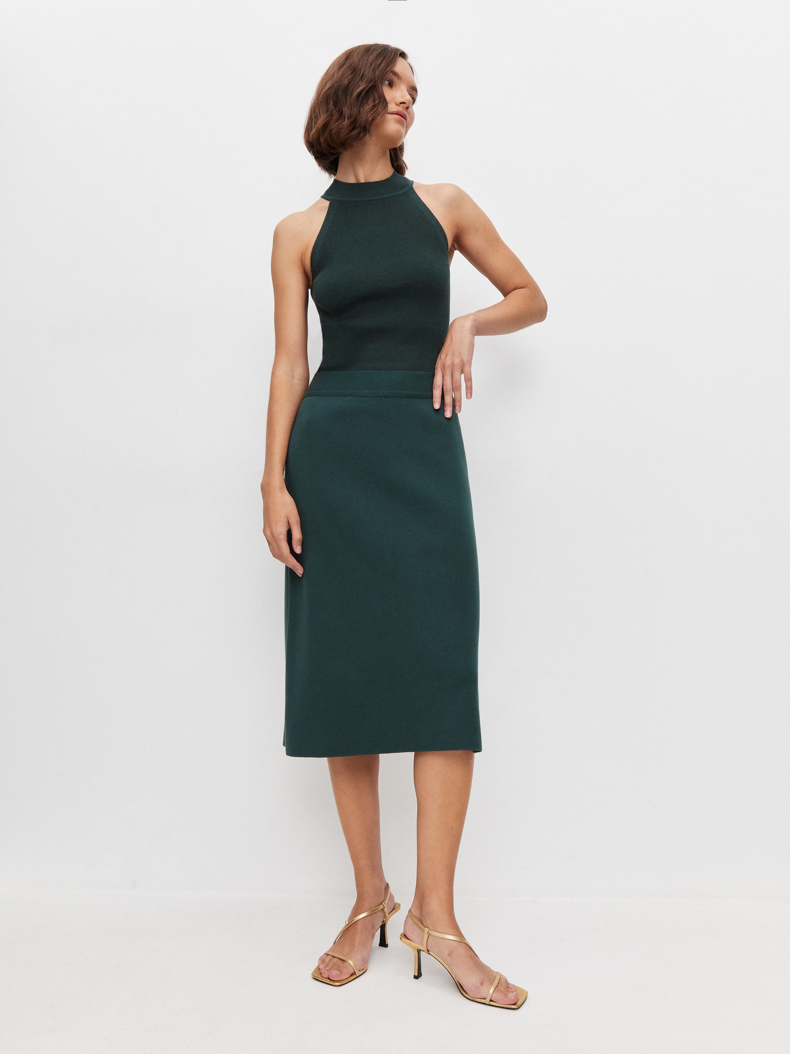 Моне юбка трикотажная (изумрудно-зеленый, 46)