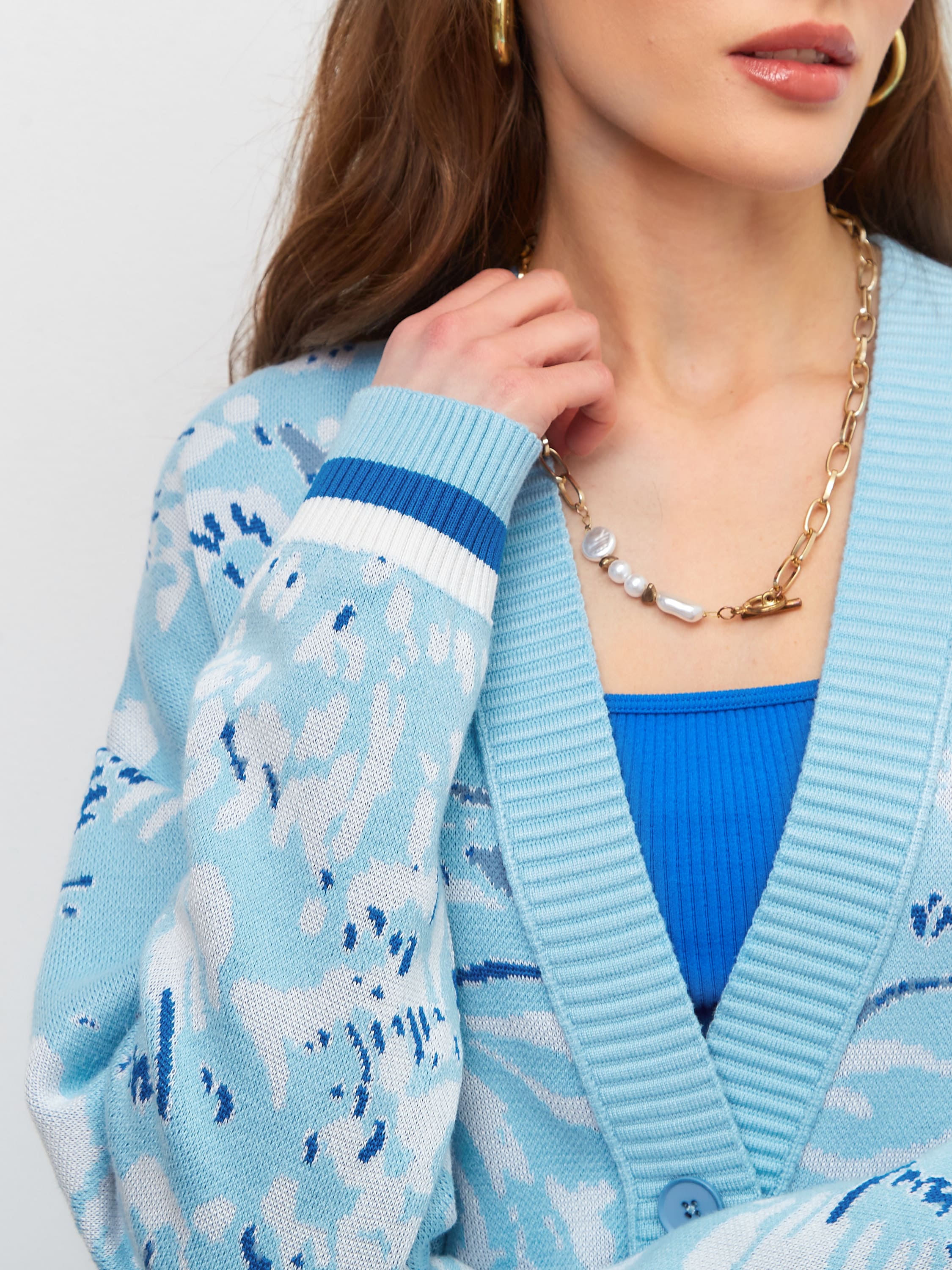 Гарда кардиган трикотажный (голубой, 44-46)