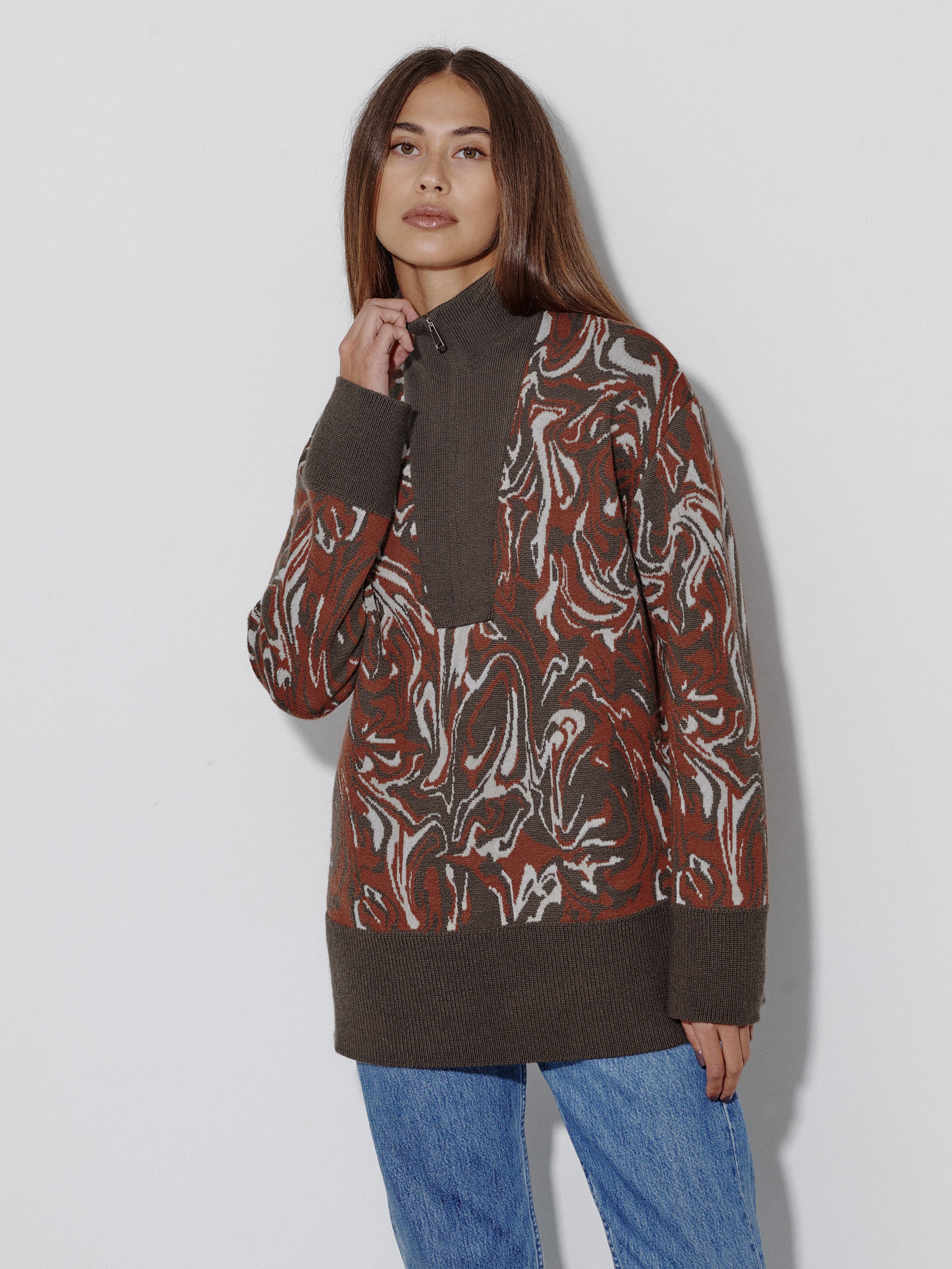 Грация джемпер трикотажный (кофейный, 44-46)