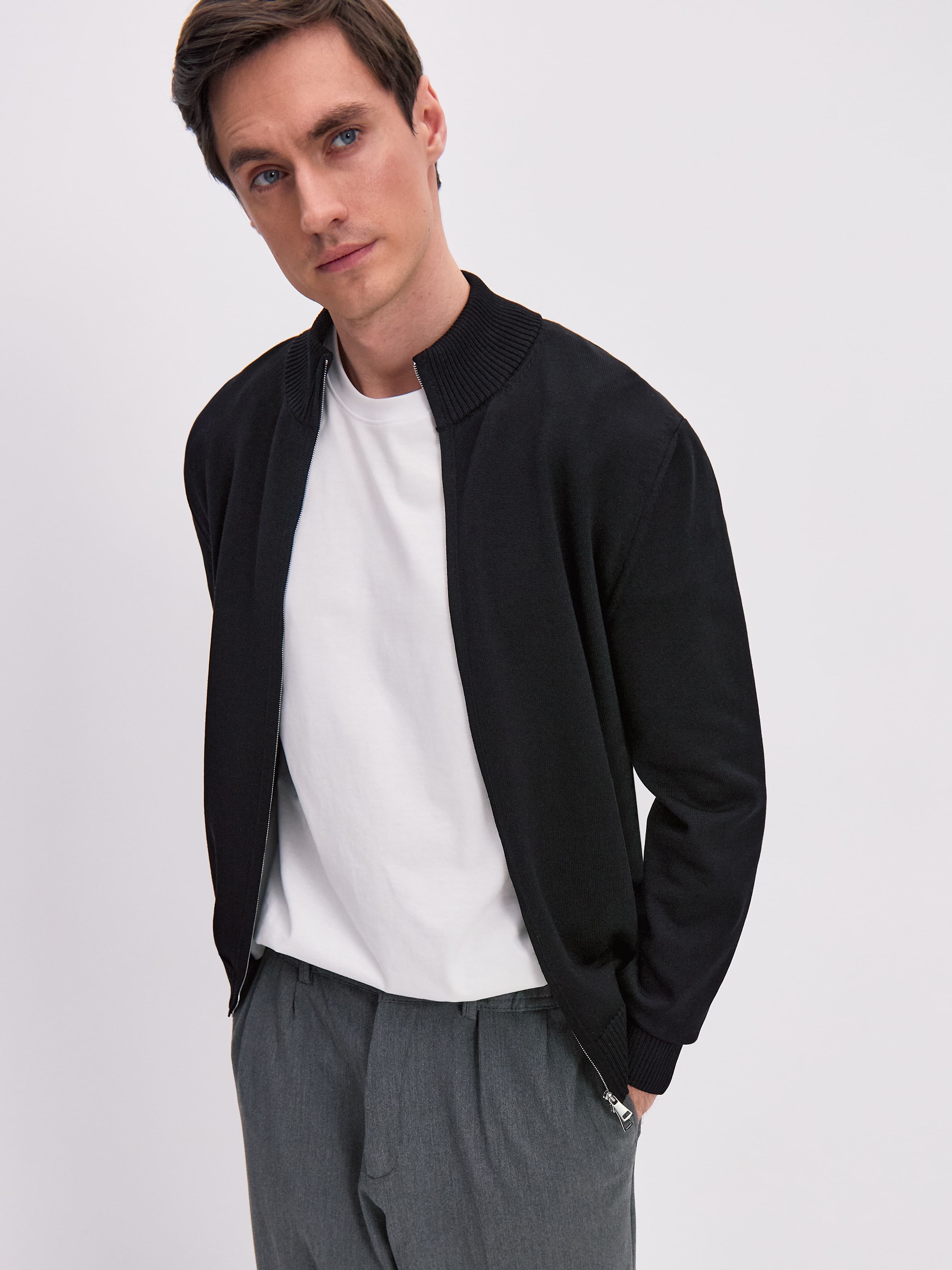 Ларго кардиган трикотажный (черный, 48/176-182)