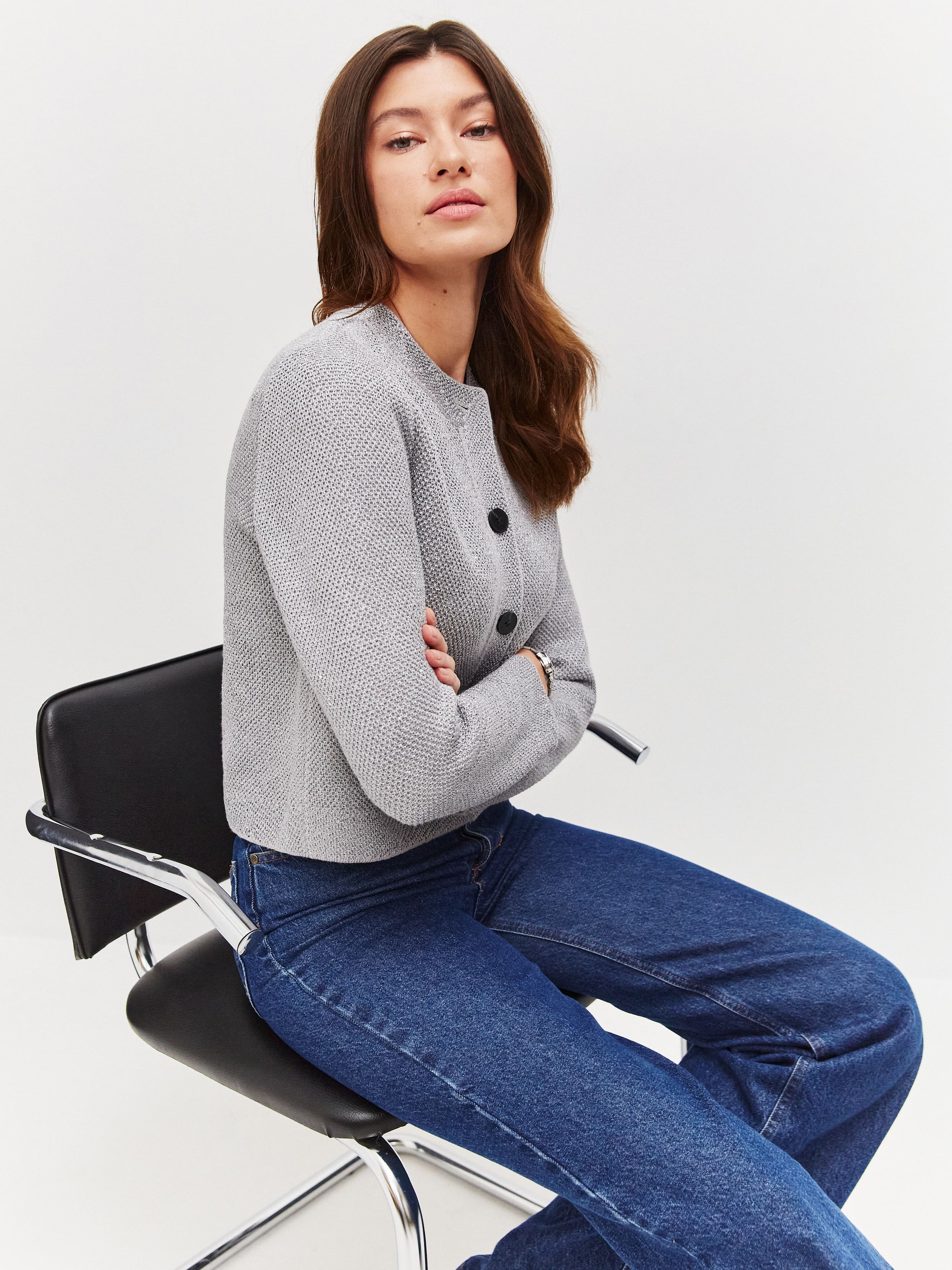 Антарес жакет трикотажный (серый, 44-46)