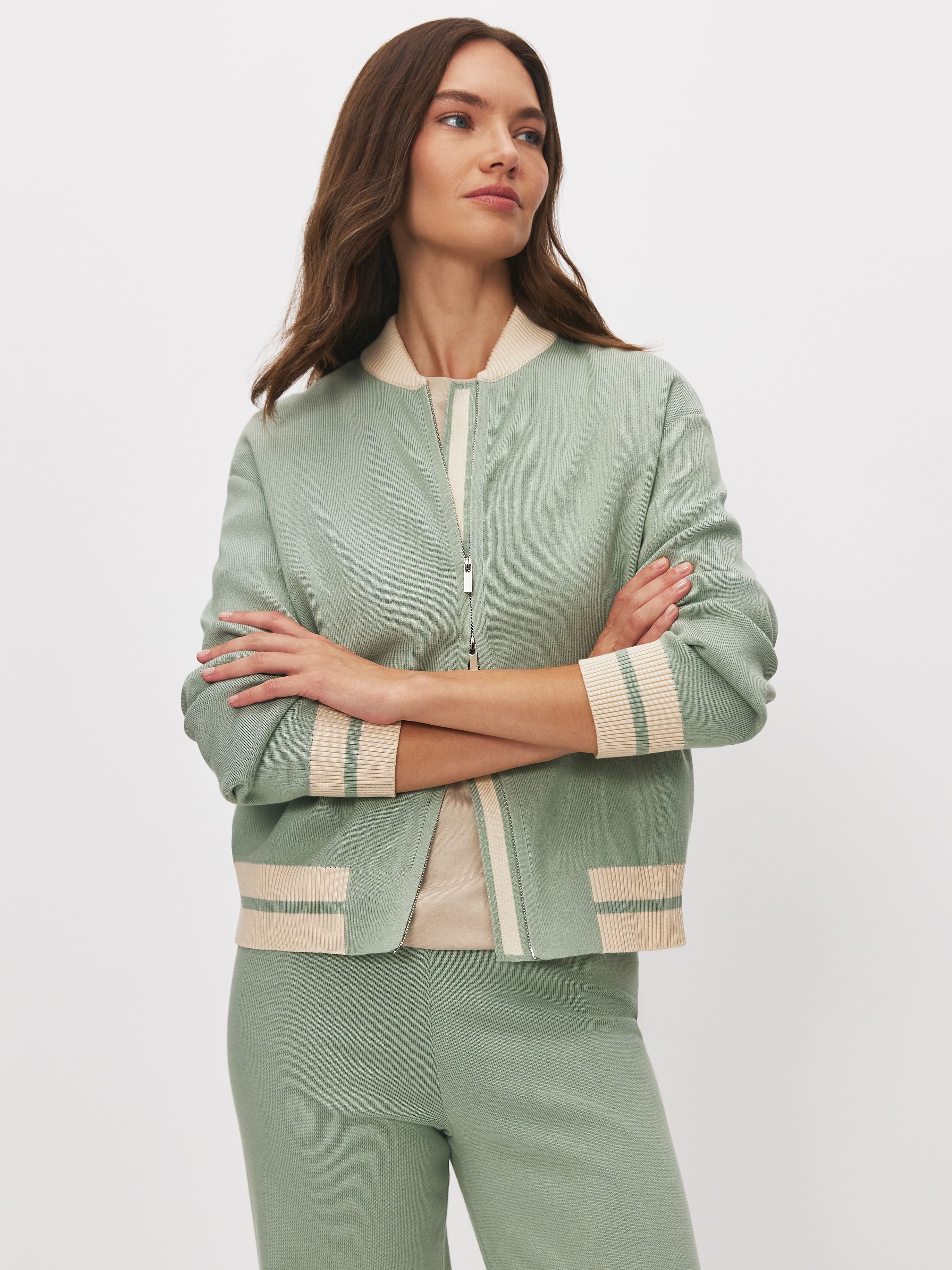 Сиетл джемпер (бомбер) трикотажный (светло-зеленый, 44-46)