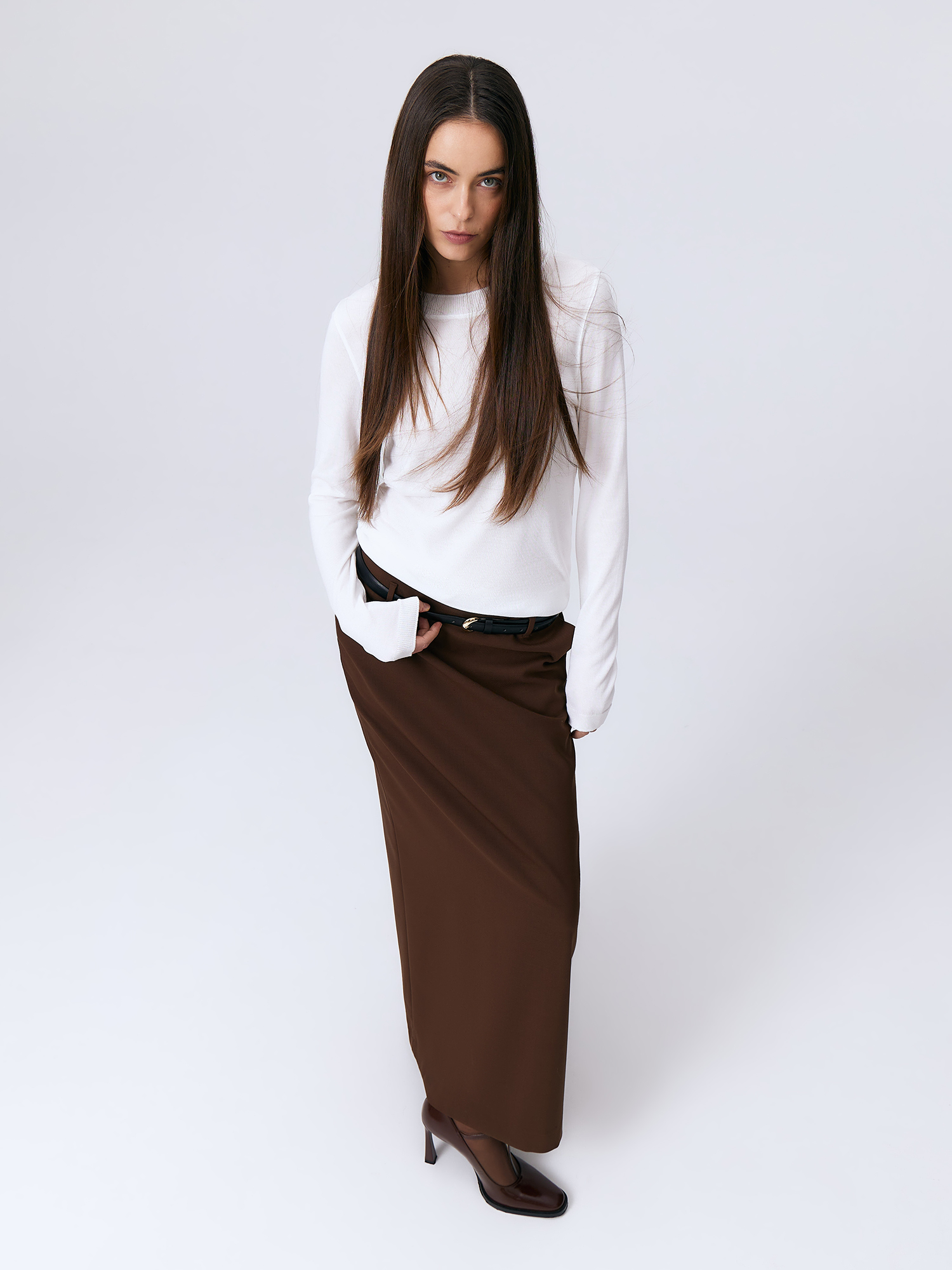 Петра джемпер (лонгслив) трикотажный (белый, 44-46)