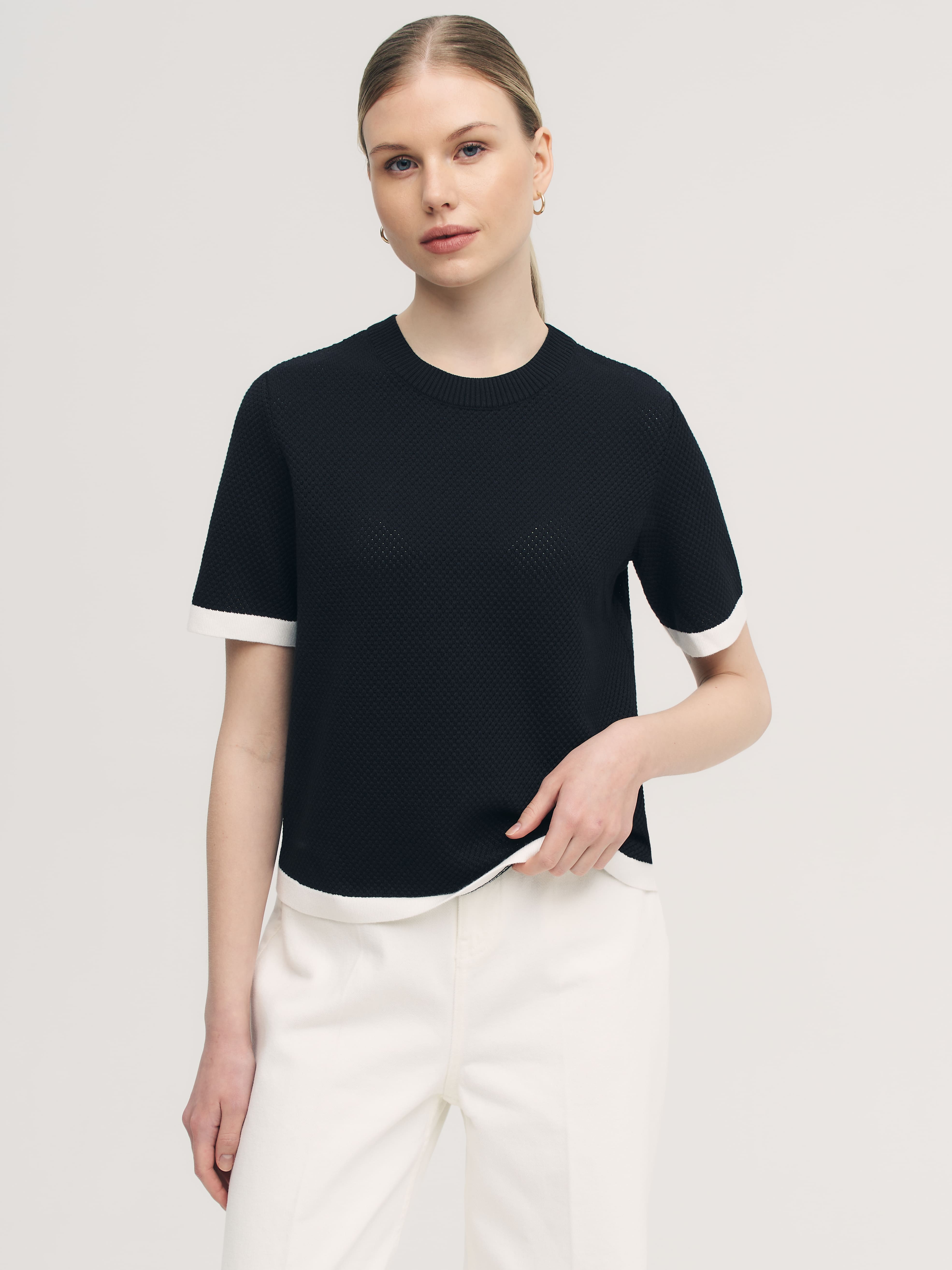 Элмонд джемпер (футболка) трикотажный (черный, 44-46)