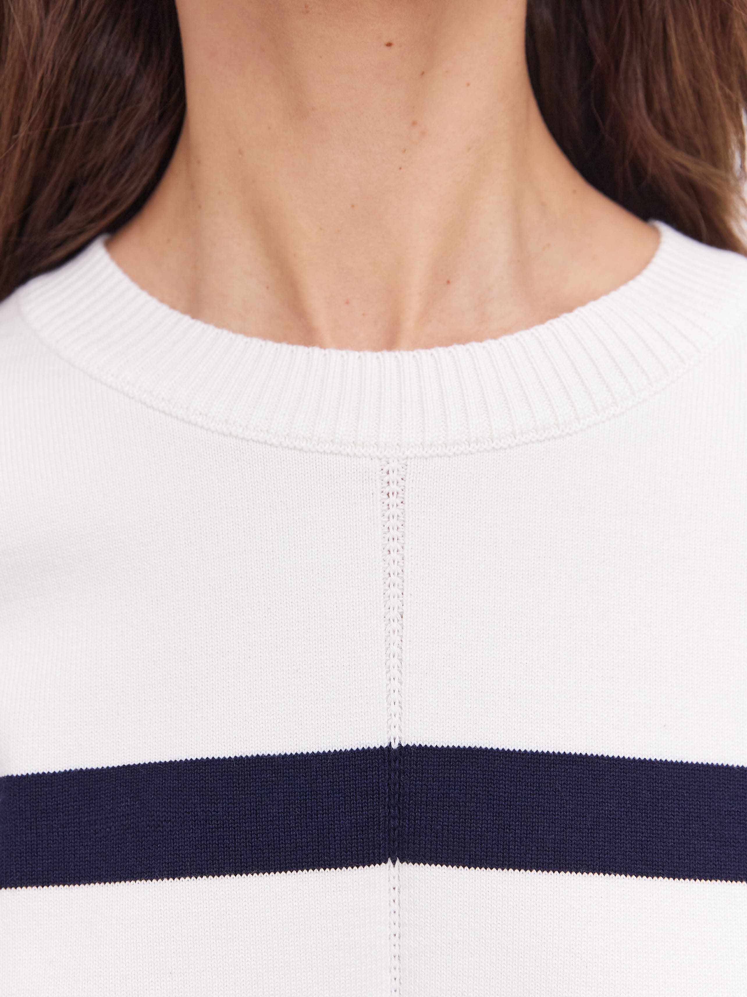 Астрид джемпер трикотажный (белый/т.синий, 44-46)