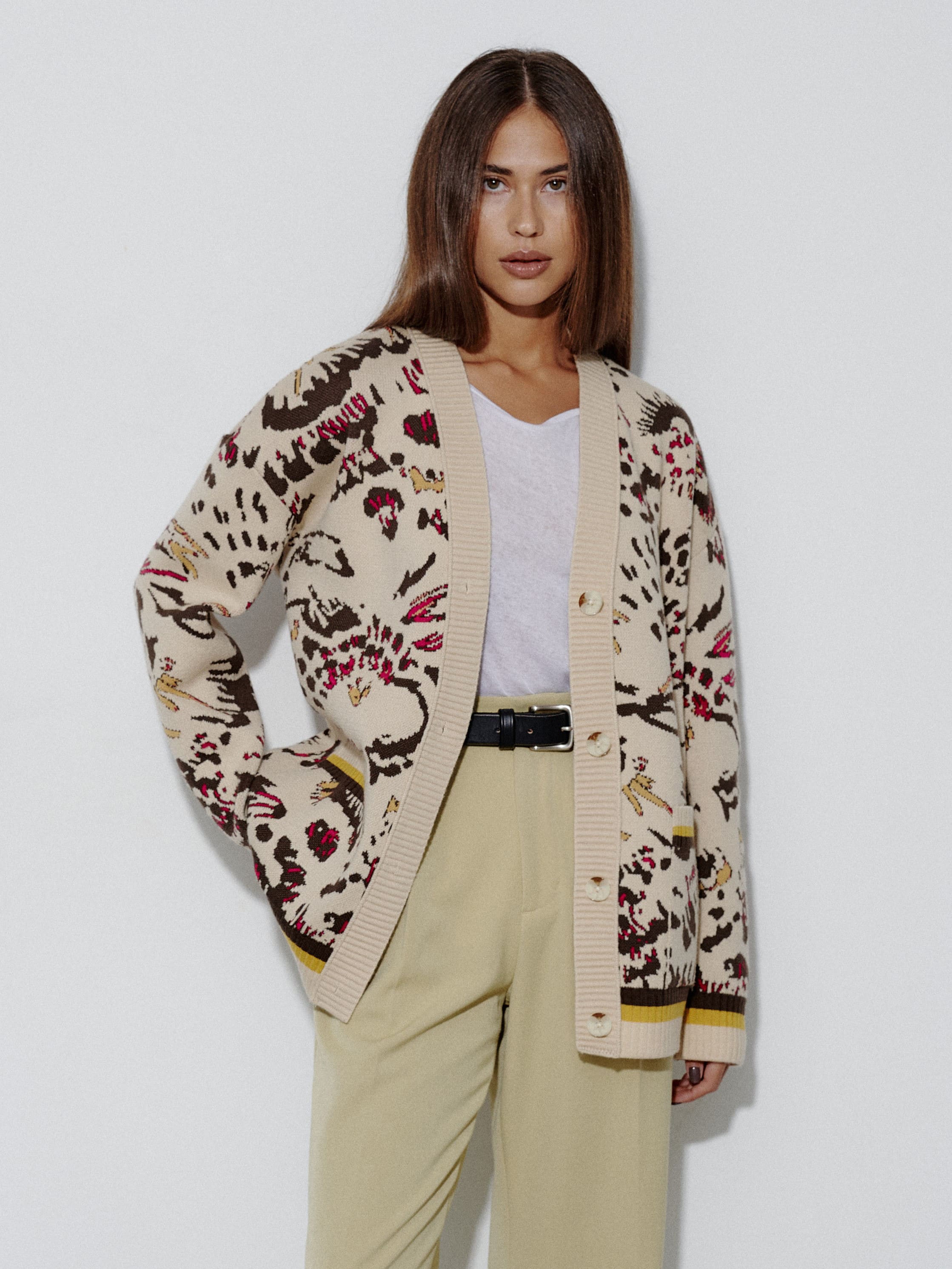 Горизонт кардиган трикотажный (кремовый, 44-46)