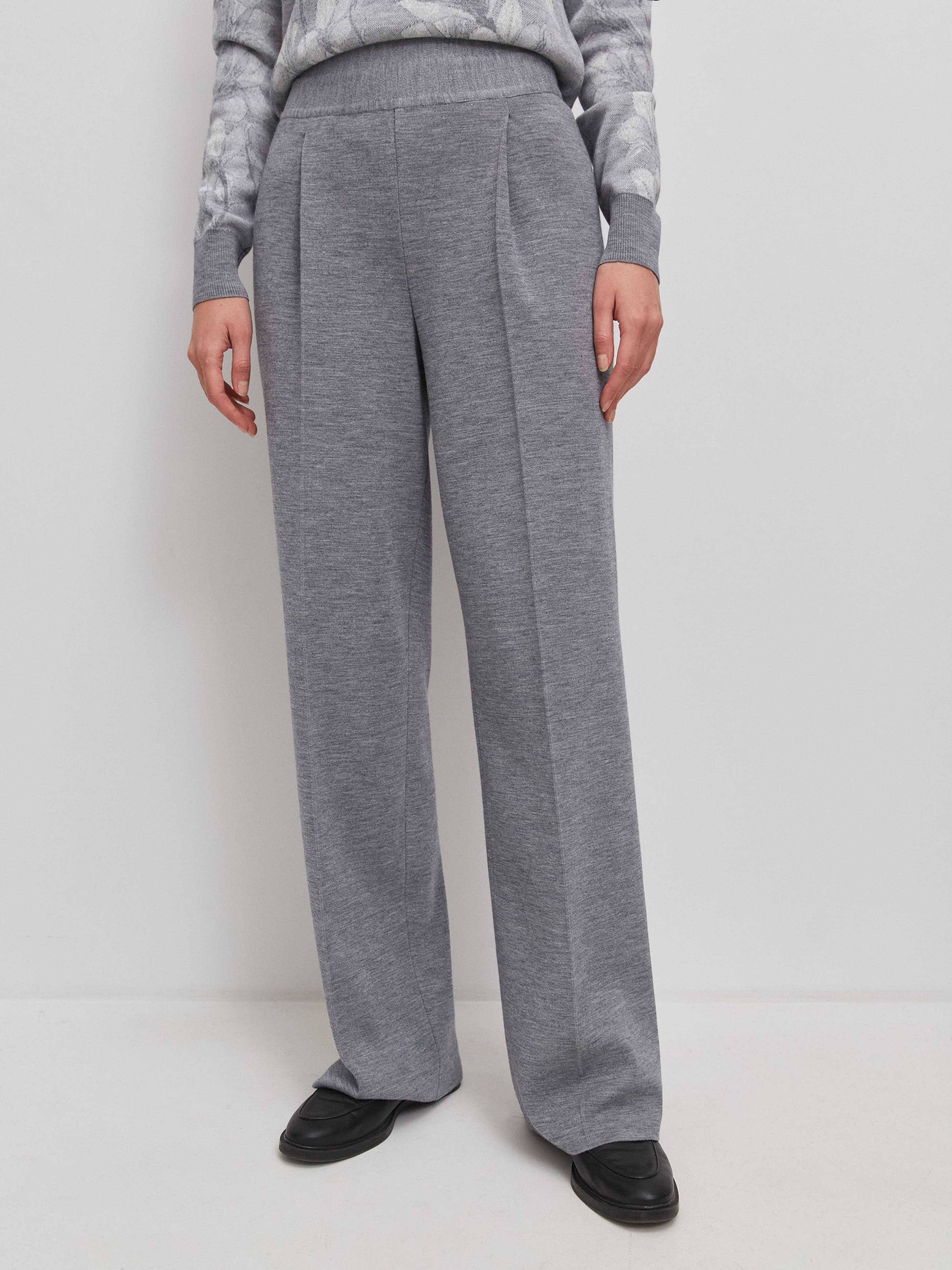 Арно брюки трикотажные (серый меланж, 44-46/164-170)