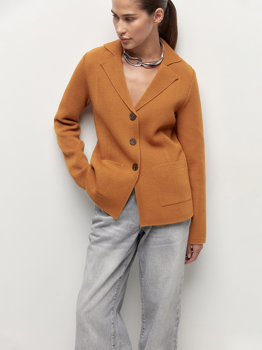 Имбирь жакет трикотажный (оранжевый, 46)