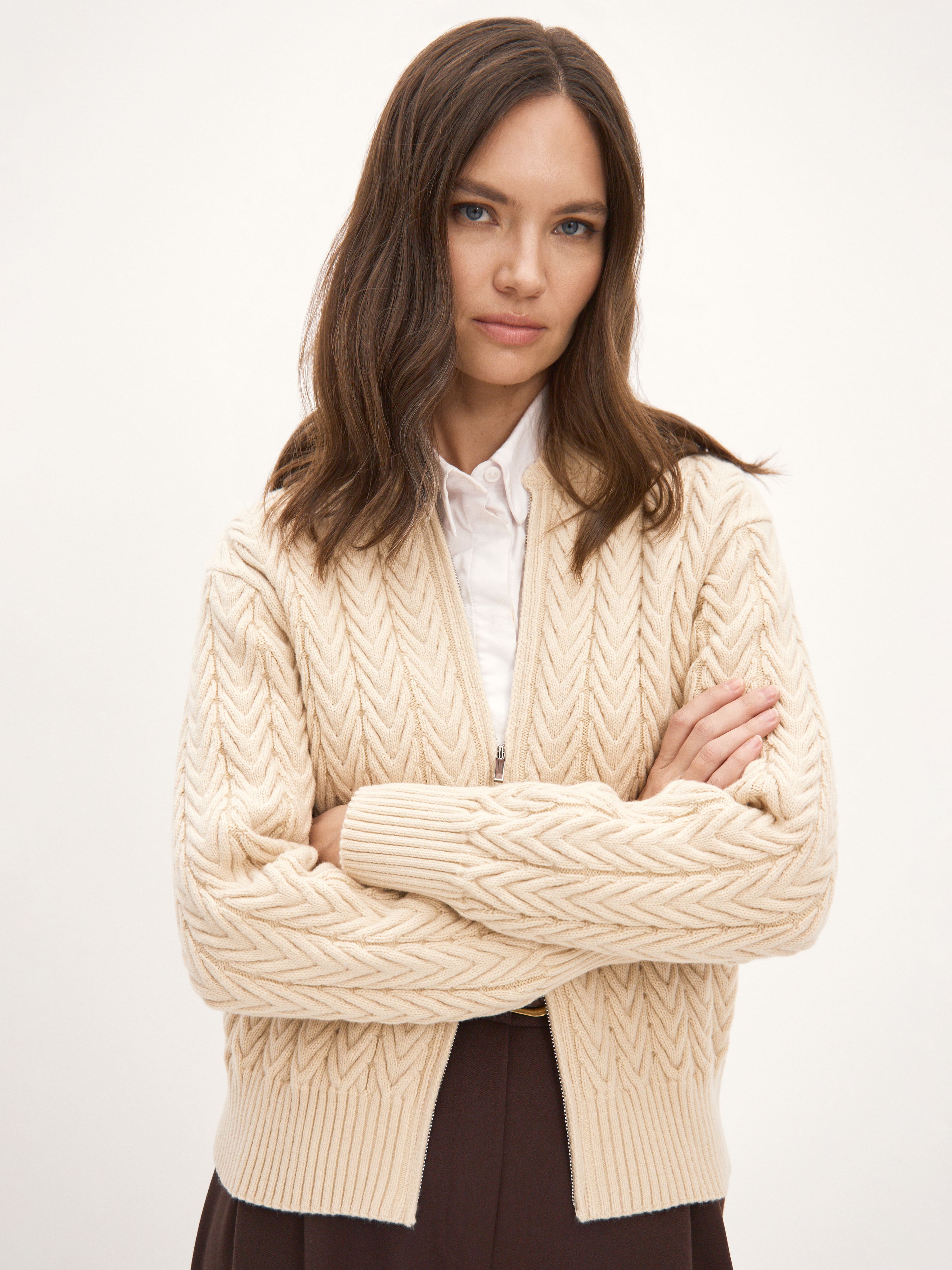 Веллес джемпер (бомбер) трикотажный (кремовый, 44-46)