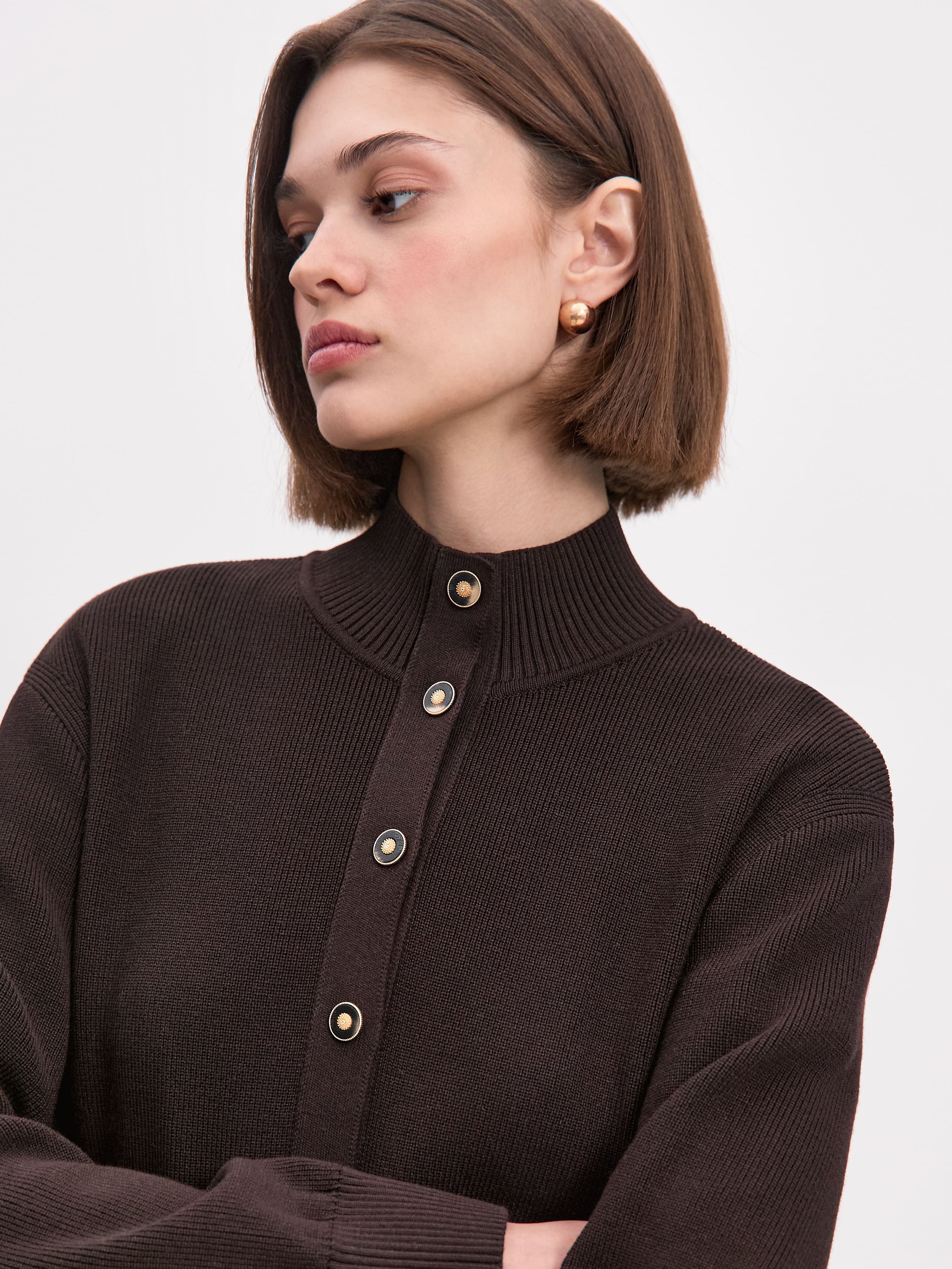 Латина кардиган трикотажный (темно-коричневый, 44-46)