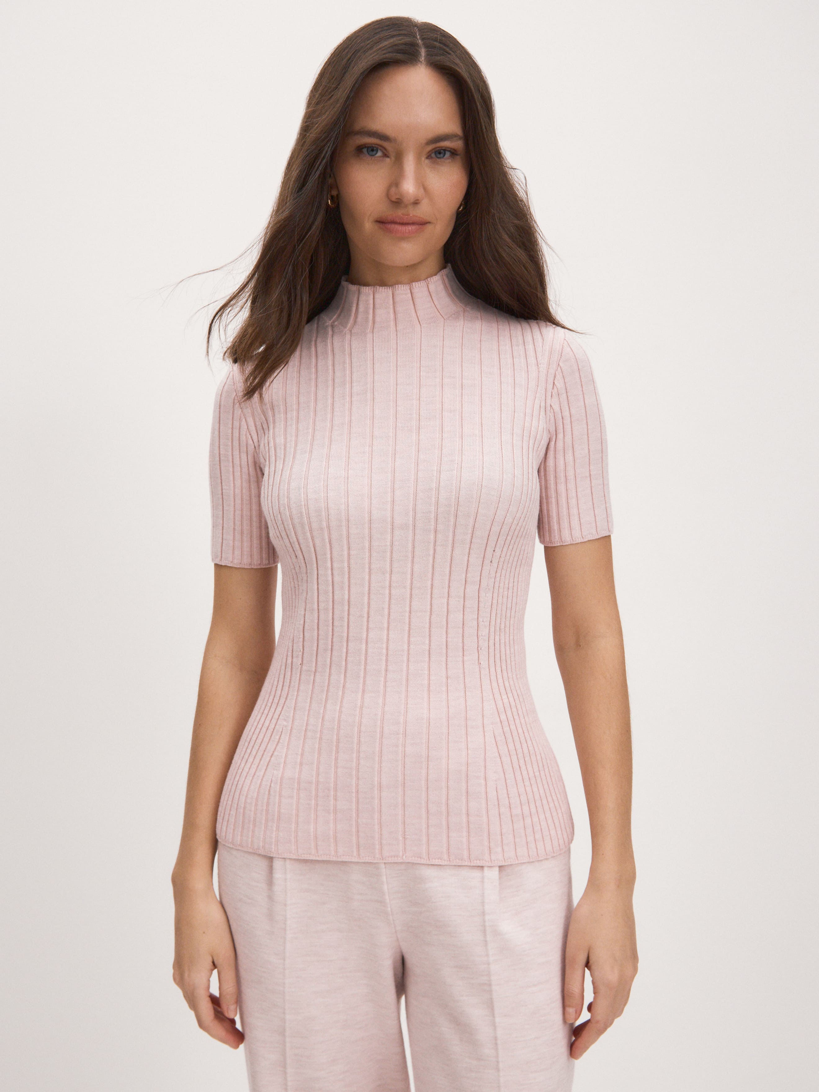 Дайси водолазка трикотажная (бледно-розовый, 44-46)