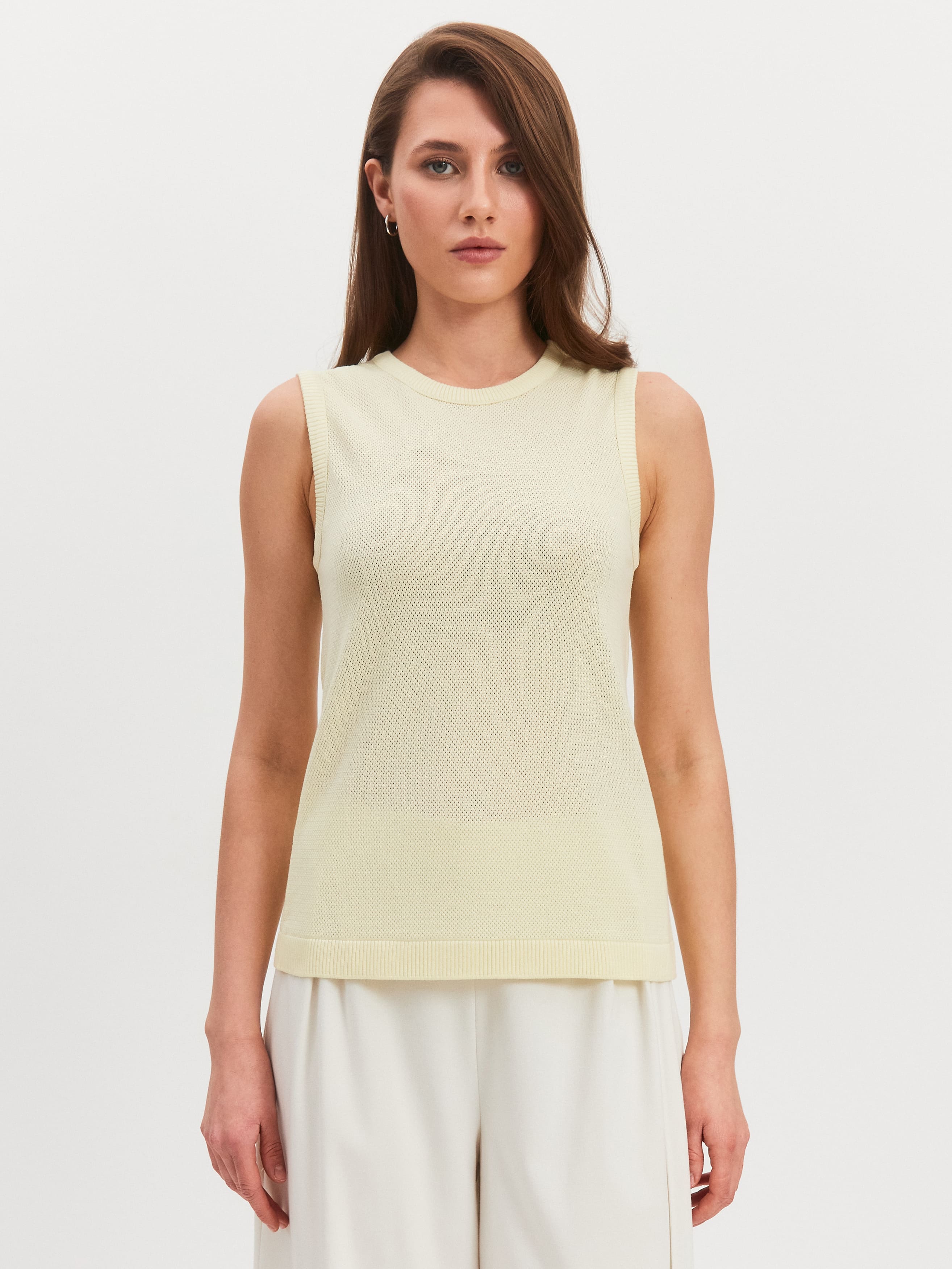 Эмма джемпер без рукавов трикотажный (бледно-желтый, 44-46)