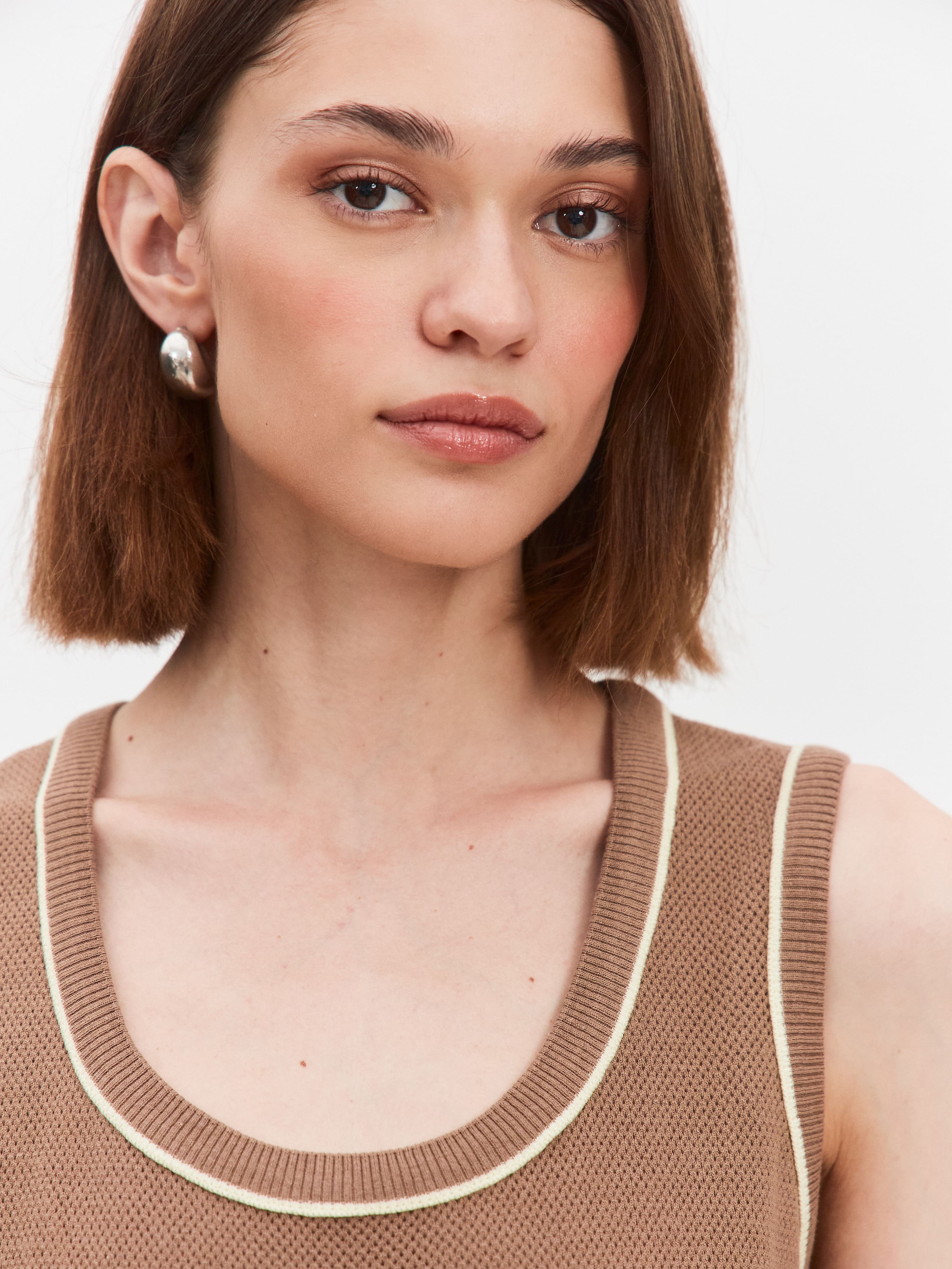 Оливия джемпер без рукавов трикотажный (какао, 44-46)