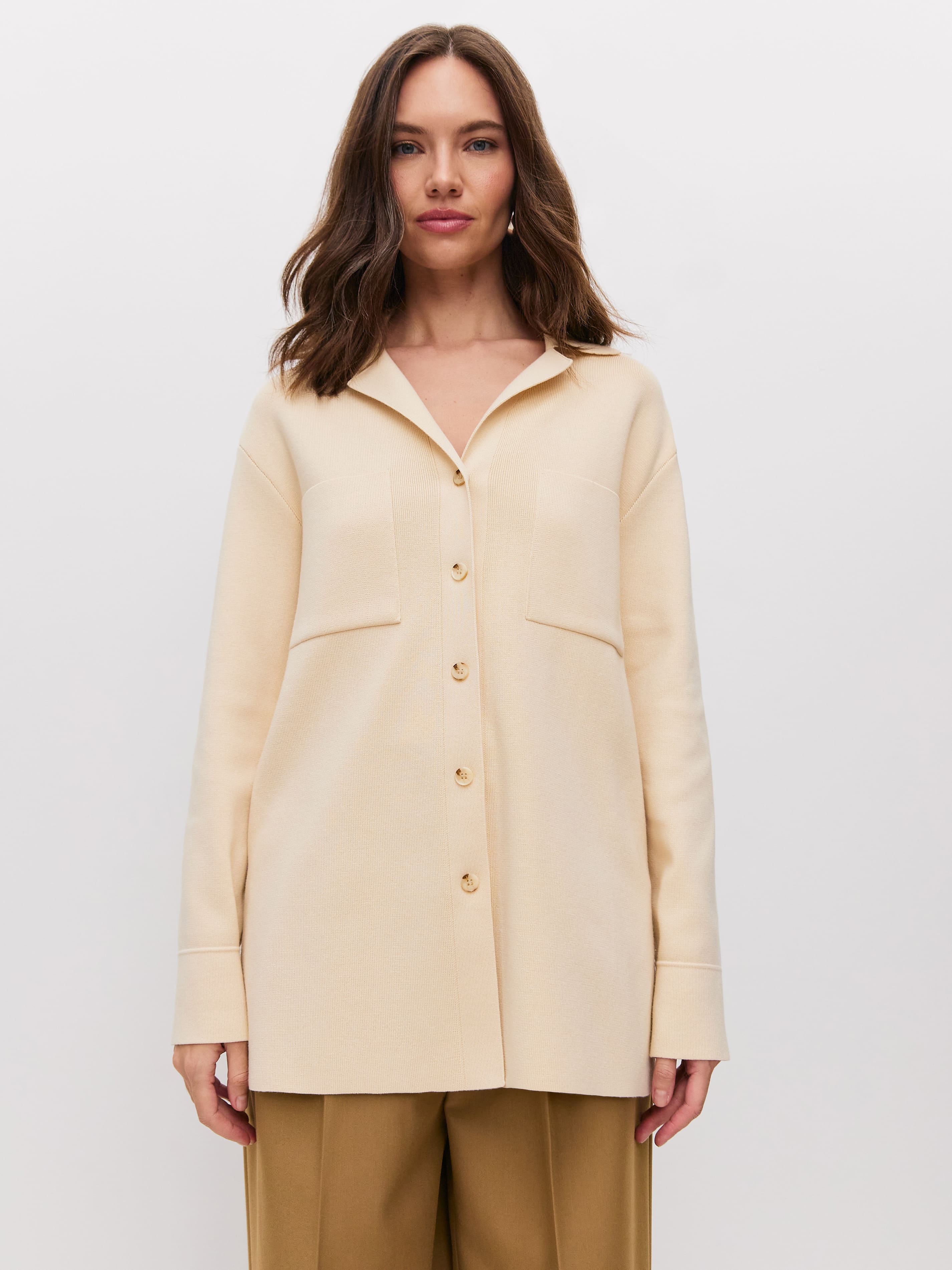 Фрида жакет трикотажный (кремовый, 44-46)