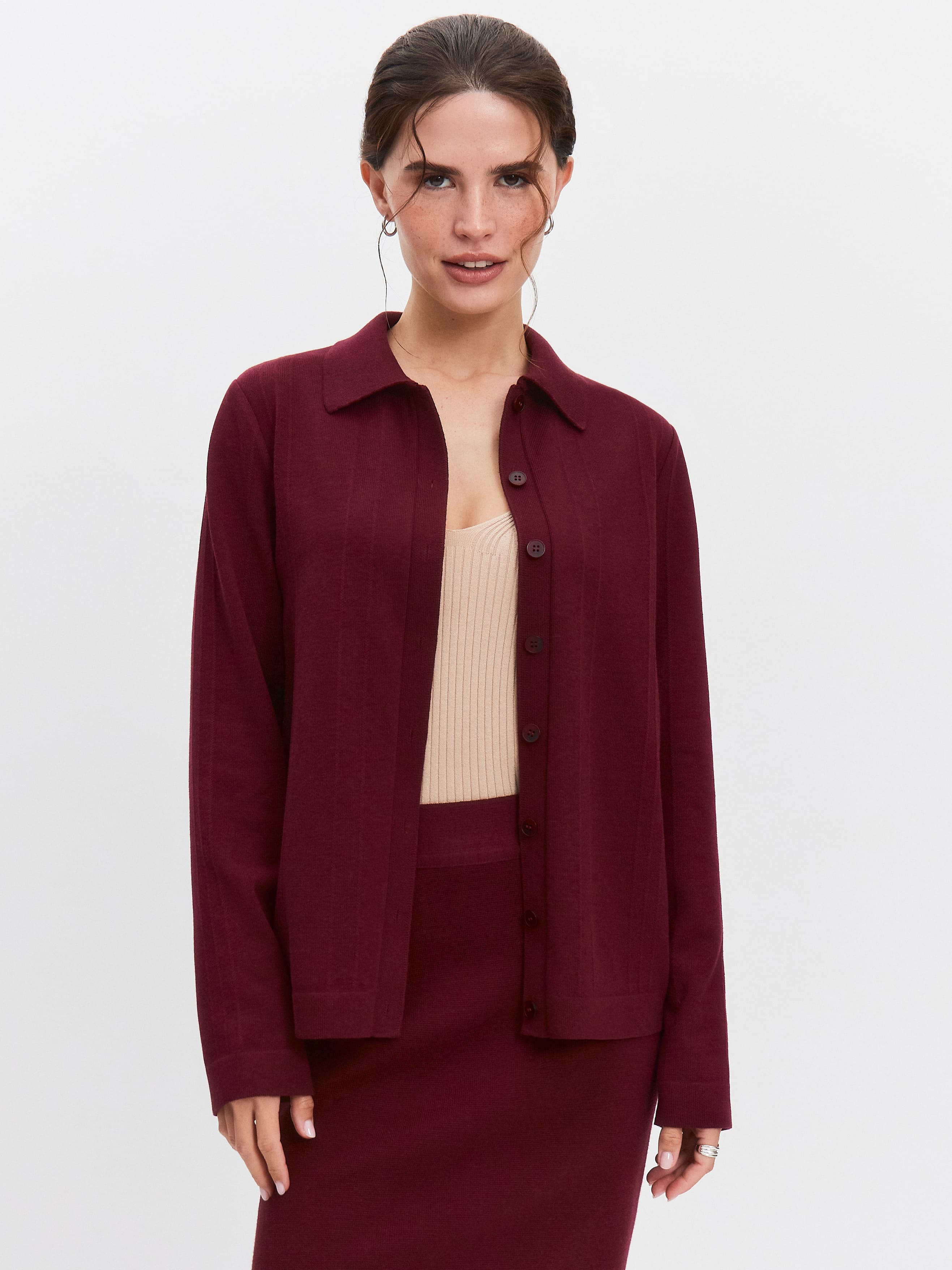 Мишель кардиган трикотажный (бордо, 44-46)