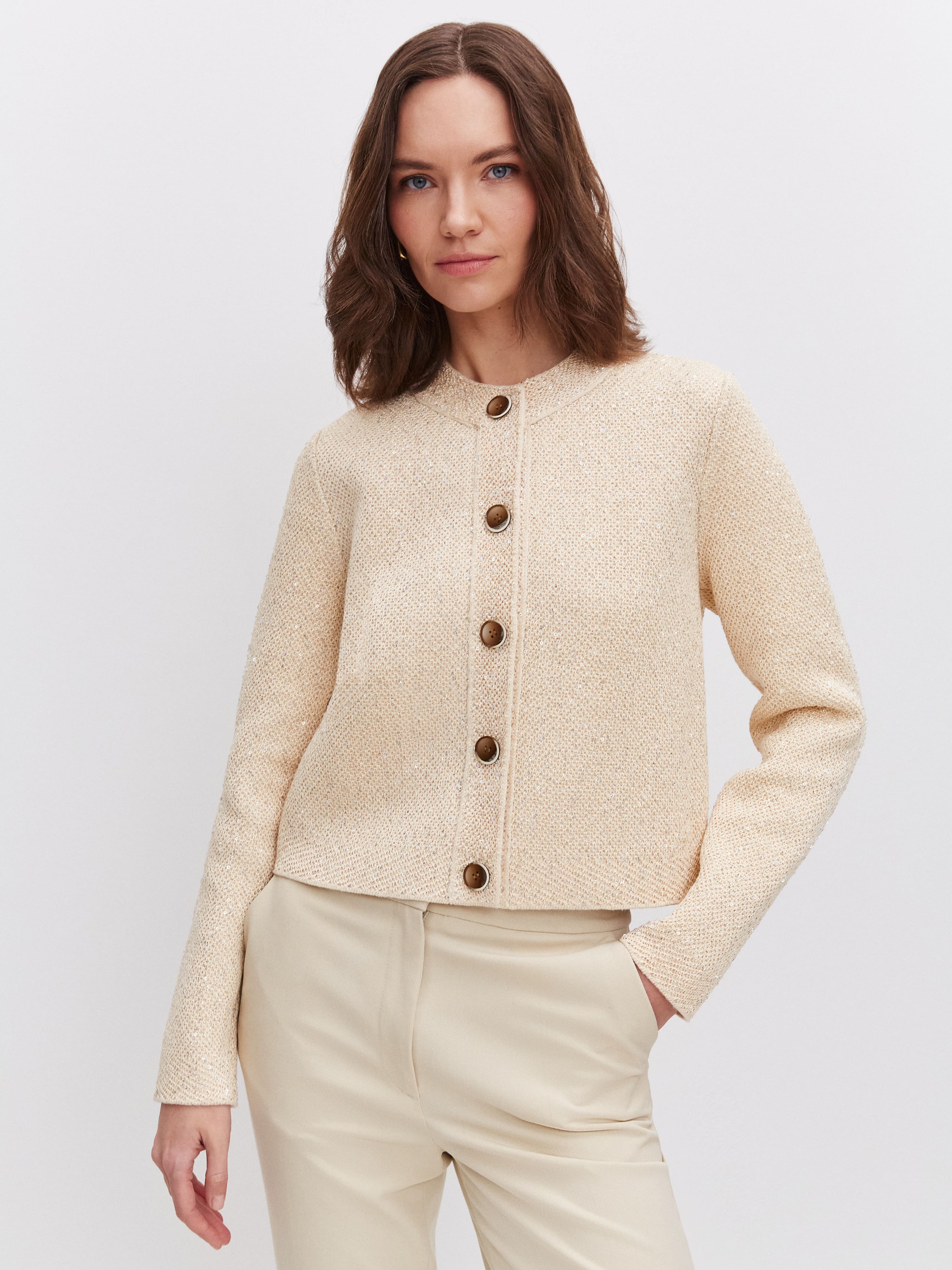 Антарес жакет трикотажный (кремовый, 44-46)