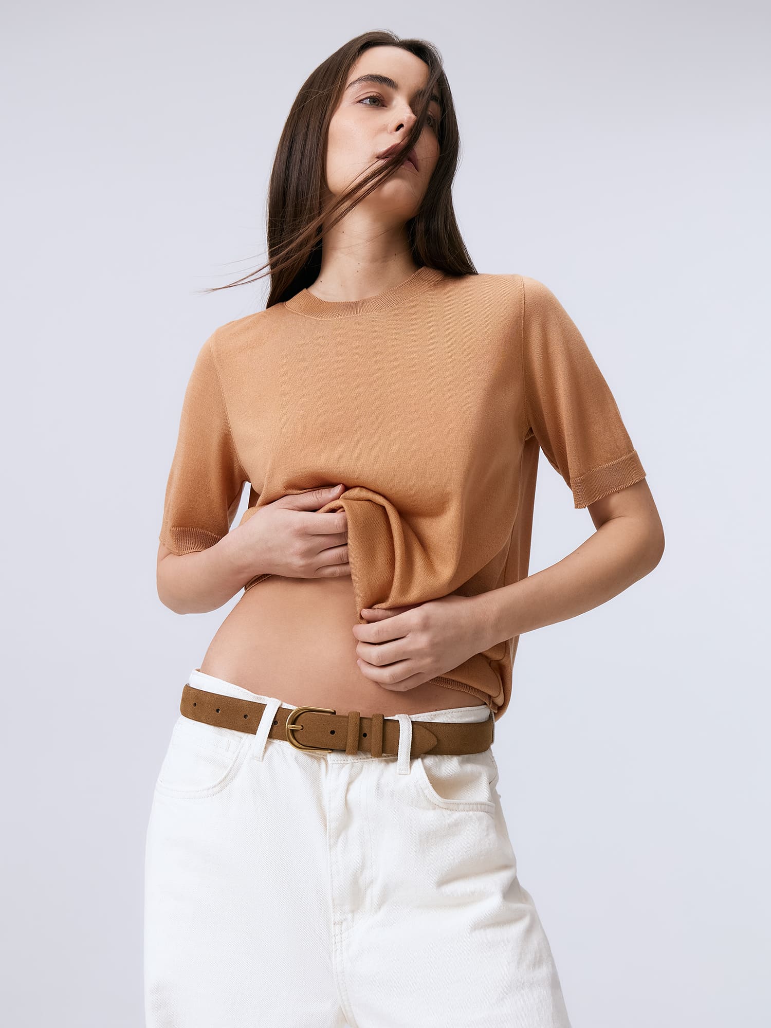 Адель джемпер (футболка) трикотажный (т.бежевый, 44-46)