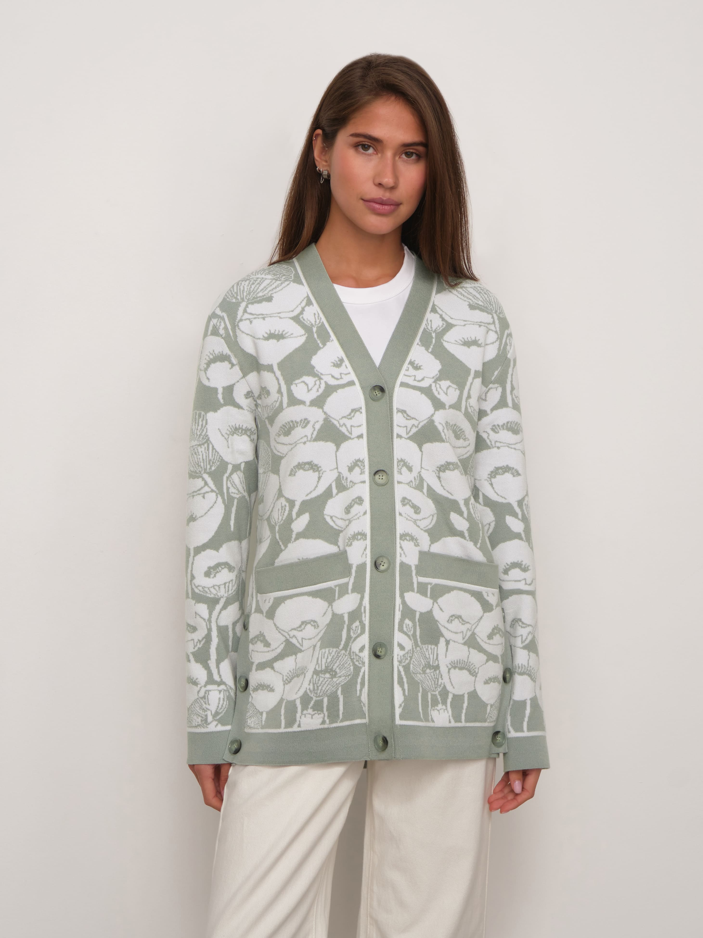 Сандро кардиган трикотажный (светло-зеленый, 44-46)