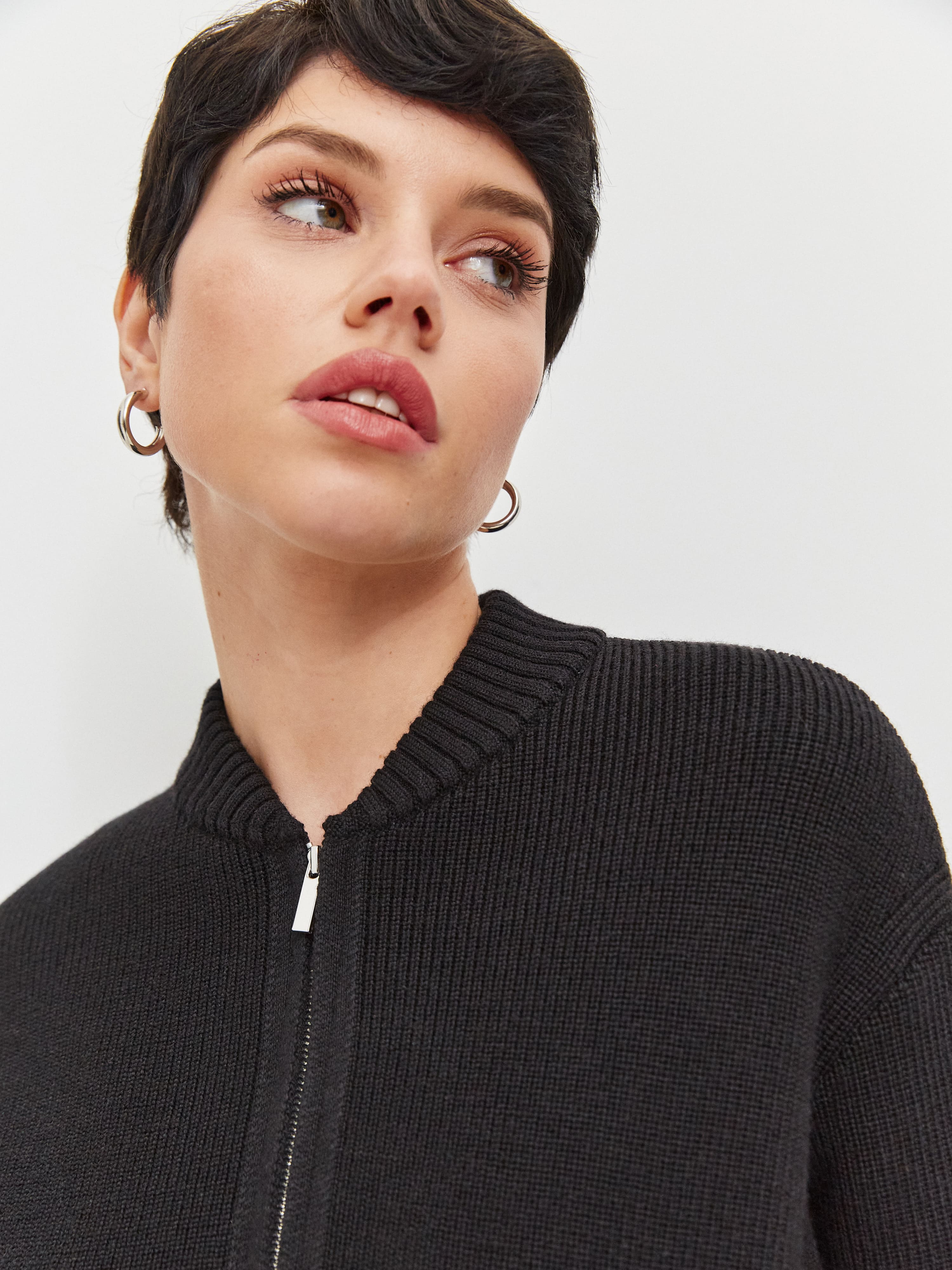 Эльба джемпер (бомбер) трикотажный (черный/белый, 44-46)