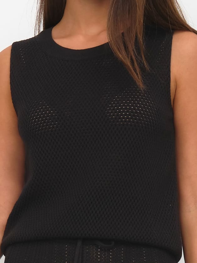 Терри джемпер без рукавов трикотажный (черный, 44-46)