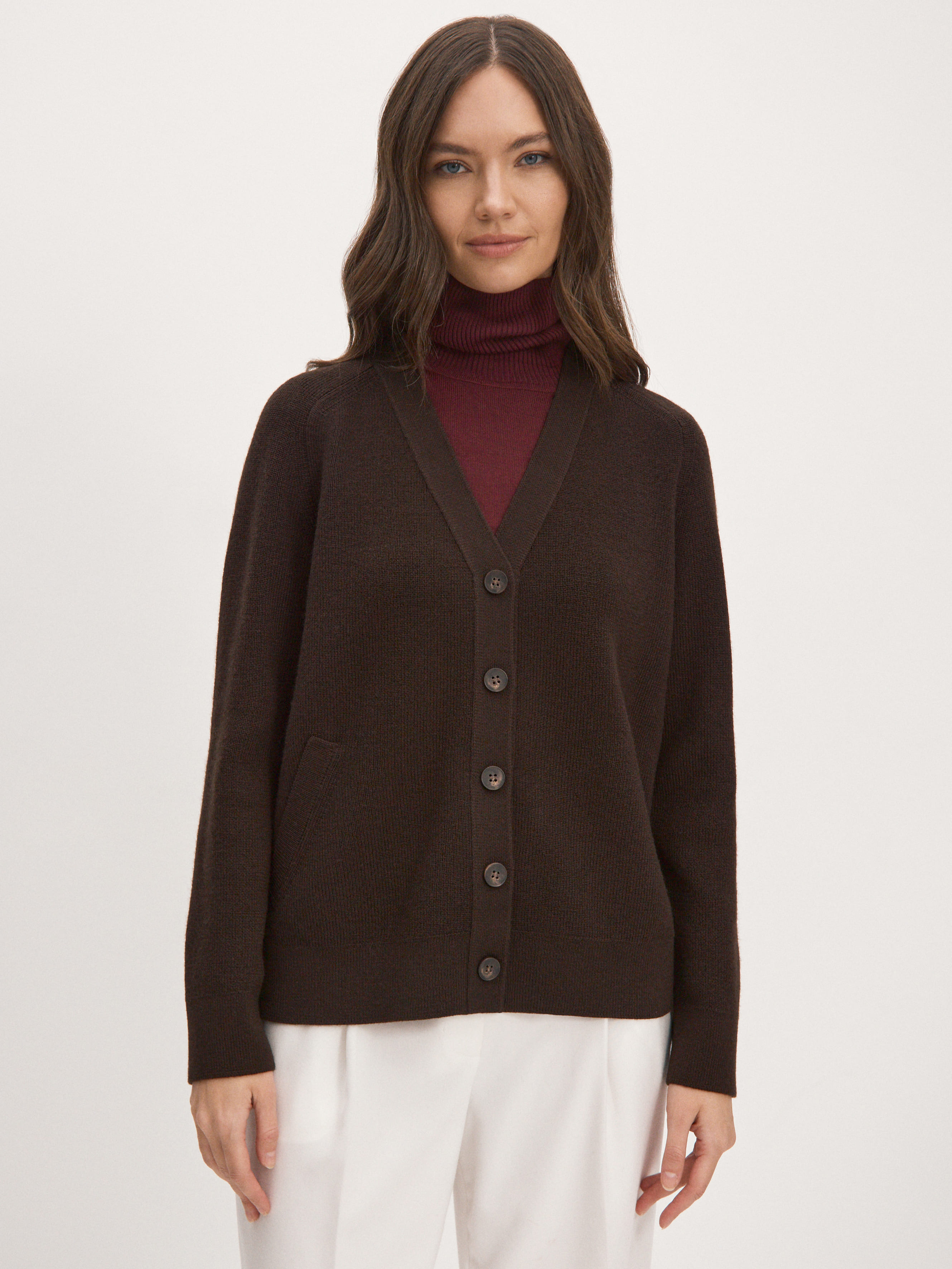 Рига кардиган трикотажный (темно-коричневый, 44-46)