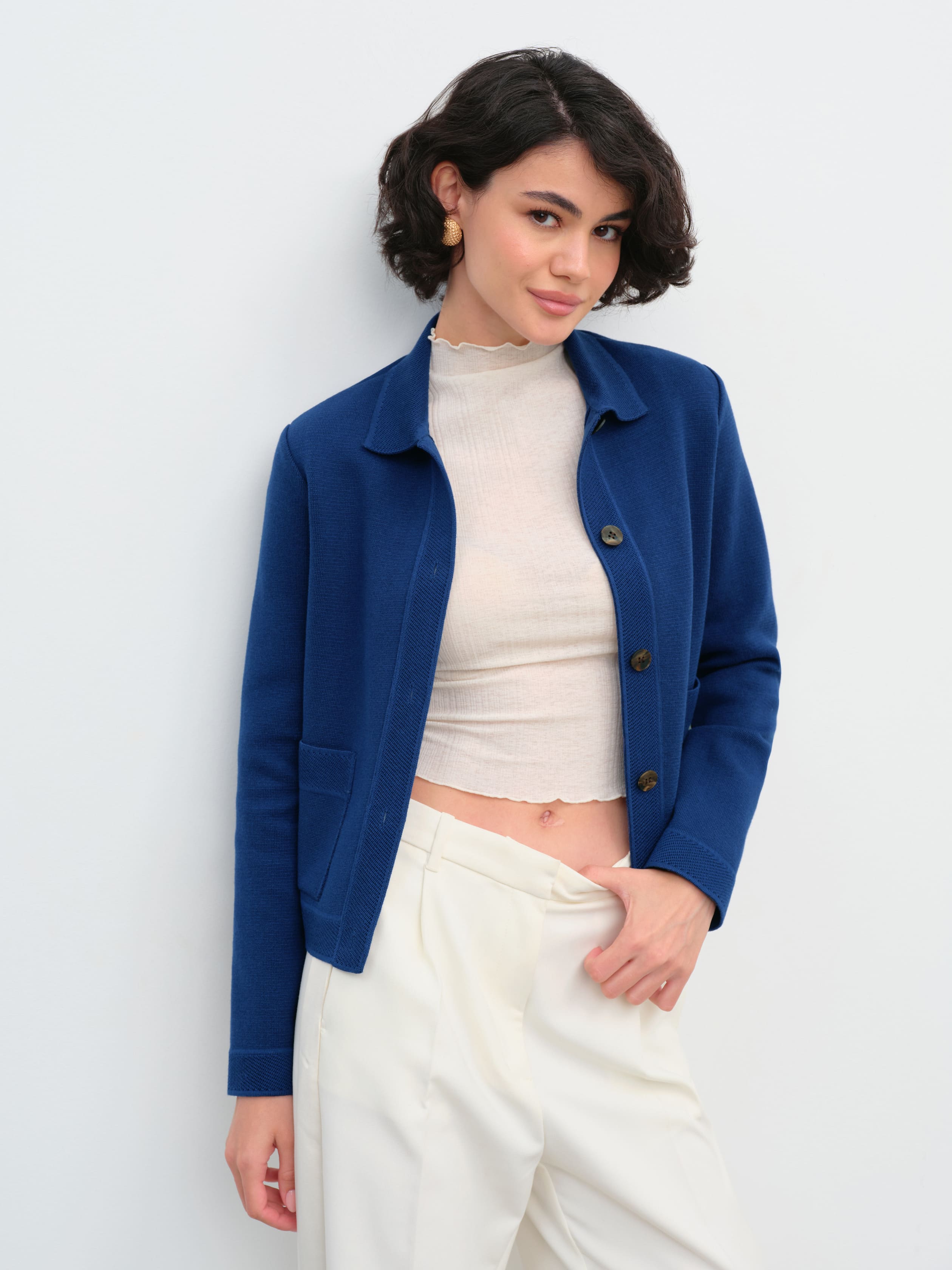 Ницца жакет трикотажный (синий, 46)