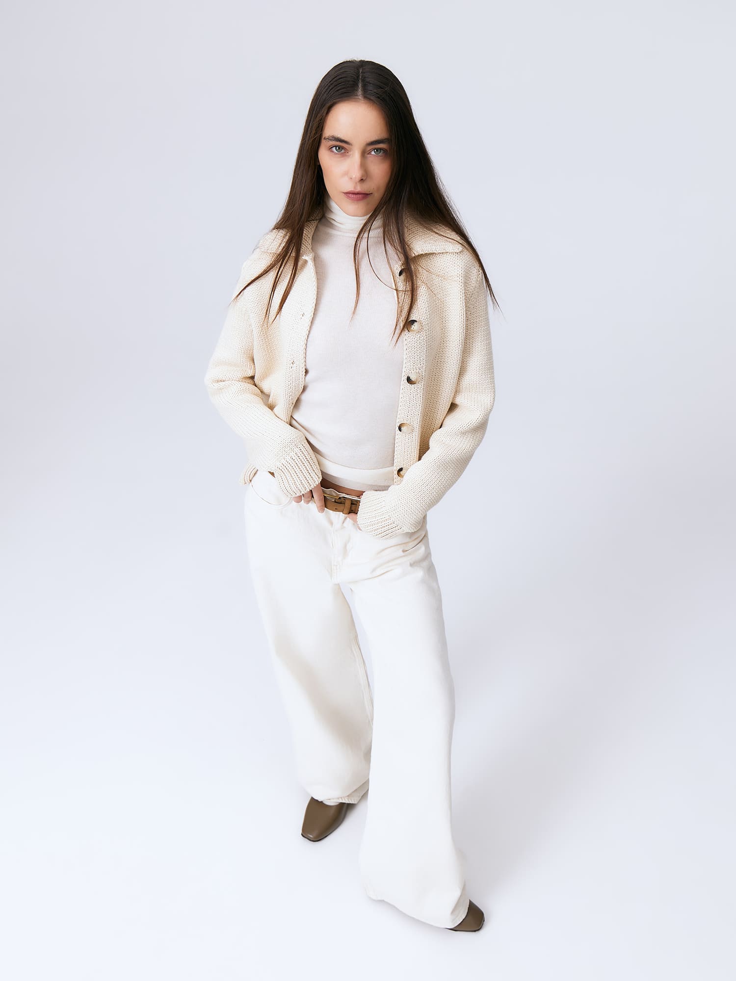 Клауди кардиган трикотажный (кремовый, 44-46)