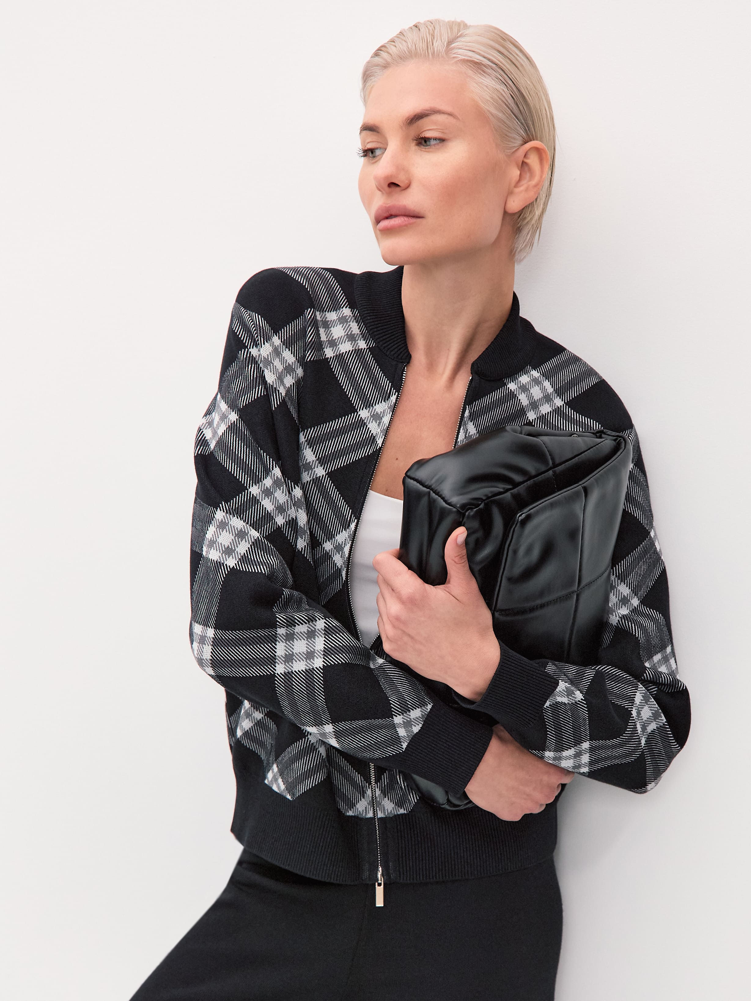 Пандора кардиган (бомбер) трикотажный (черный, 44-46)