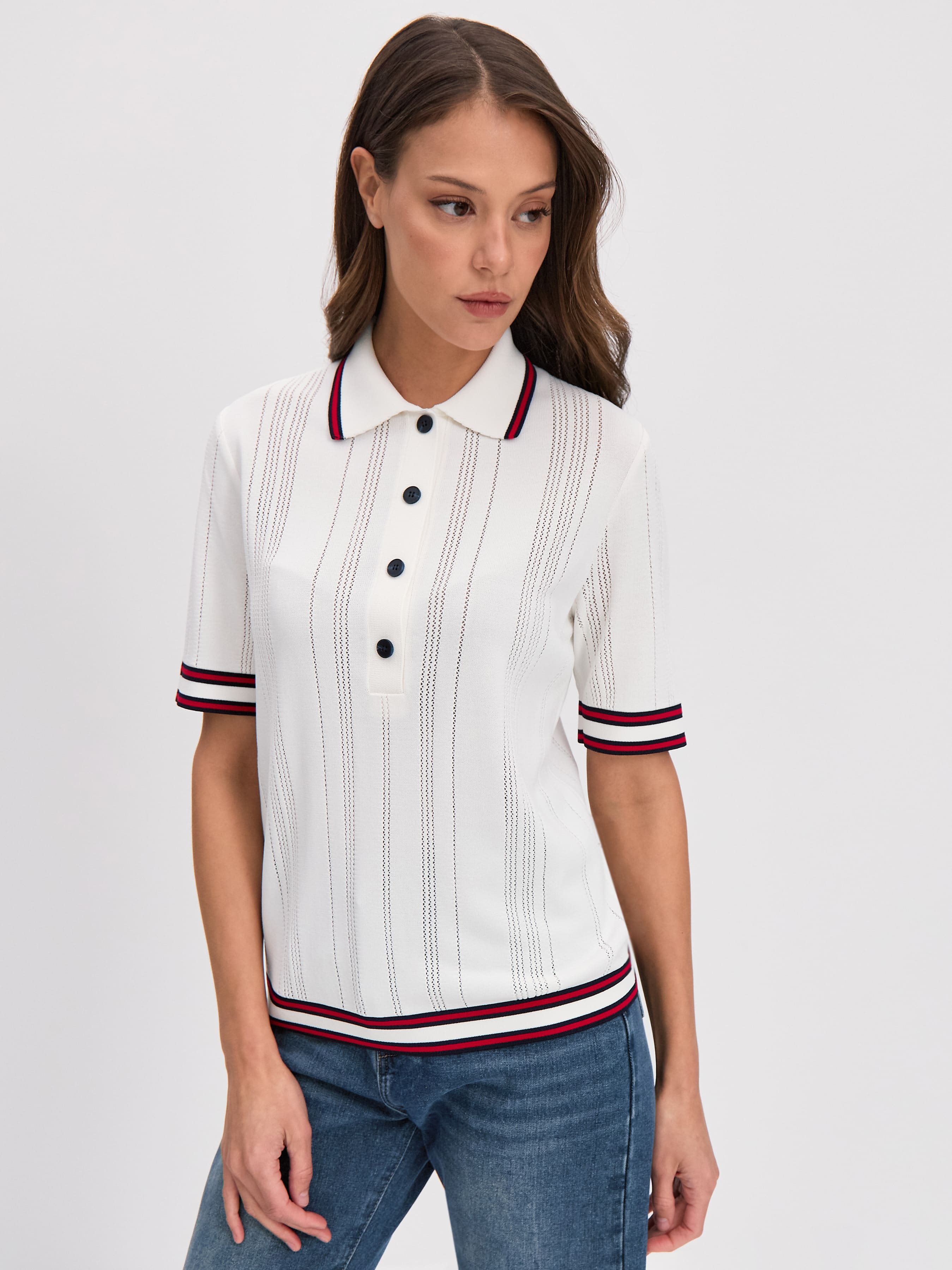 Данте джемпер (футболка) трикотажный (белый/синий, 44-46)