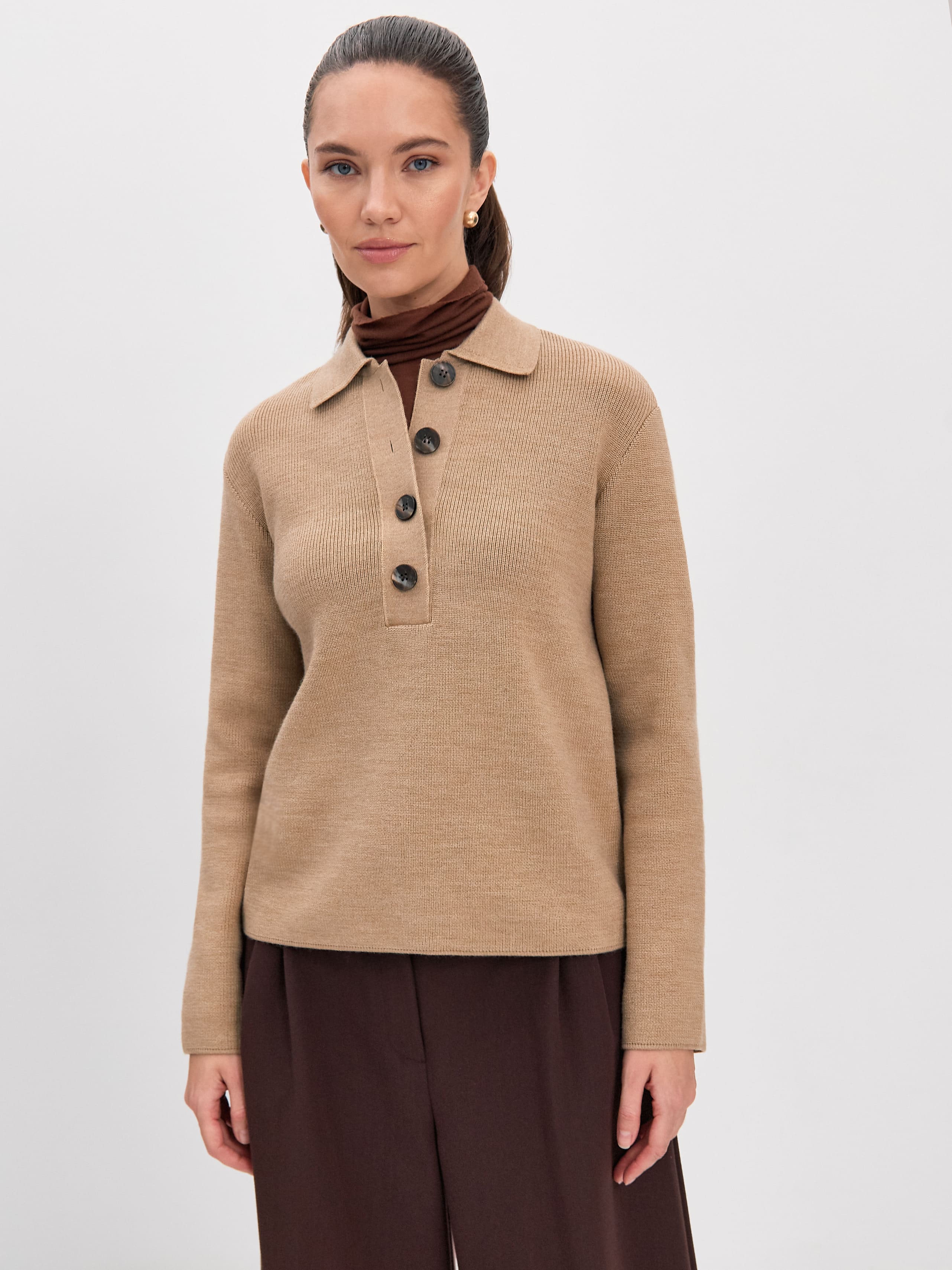 Крафт джемпер трикотажный (бежевый меланж, 44-46)