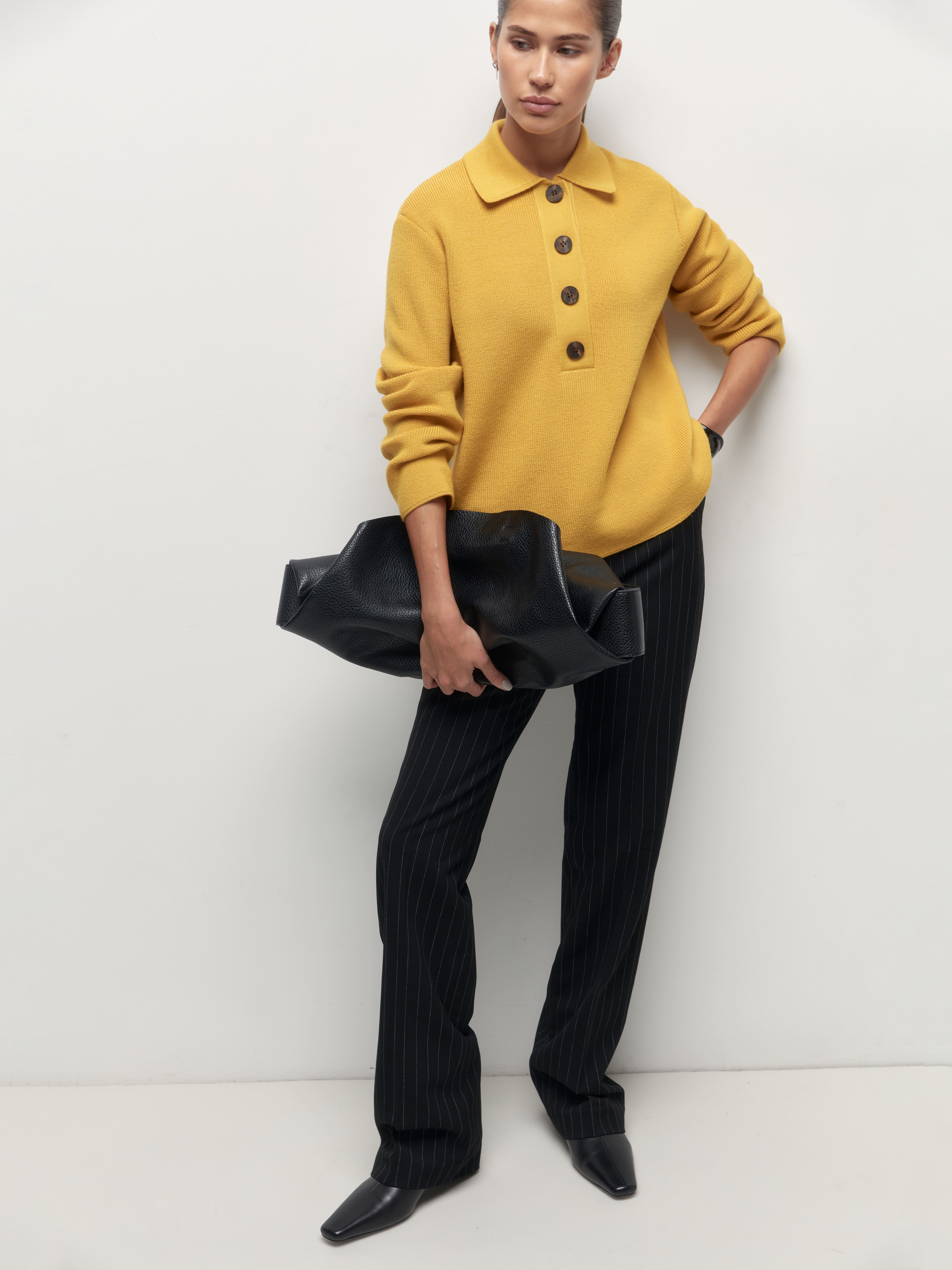 Крафт джемпер трикотажный (охра, 44-46)