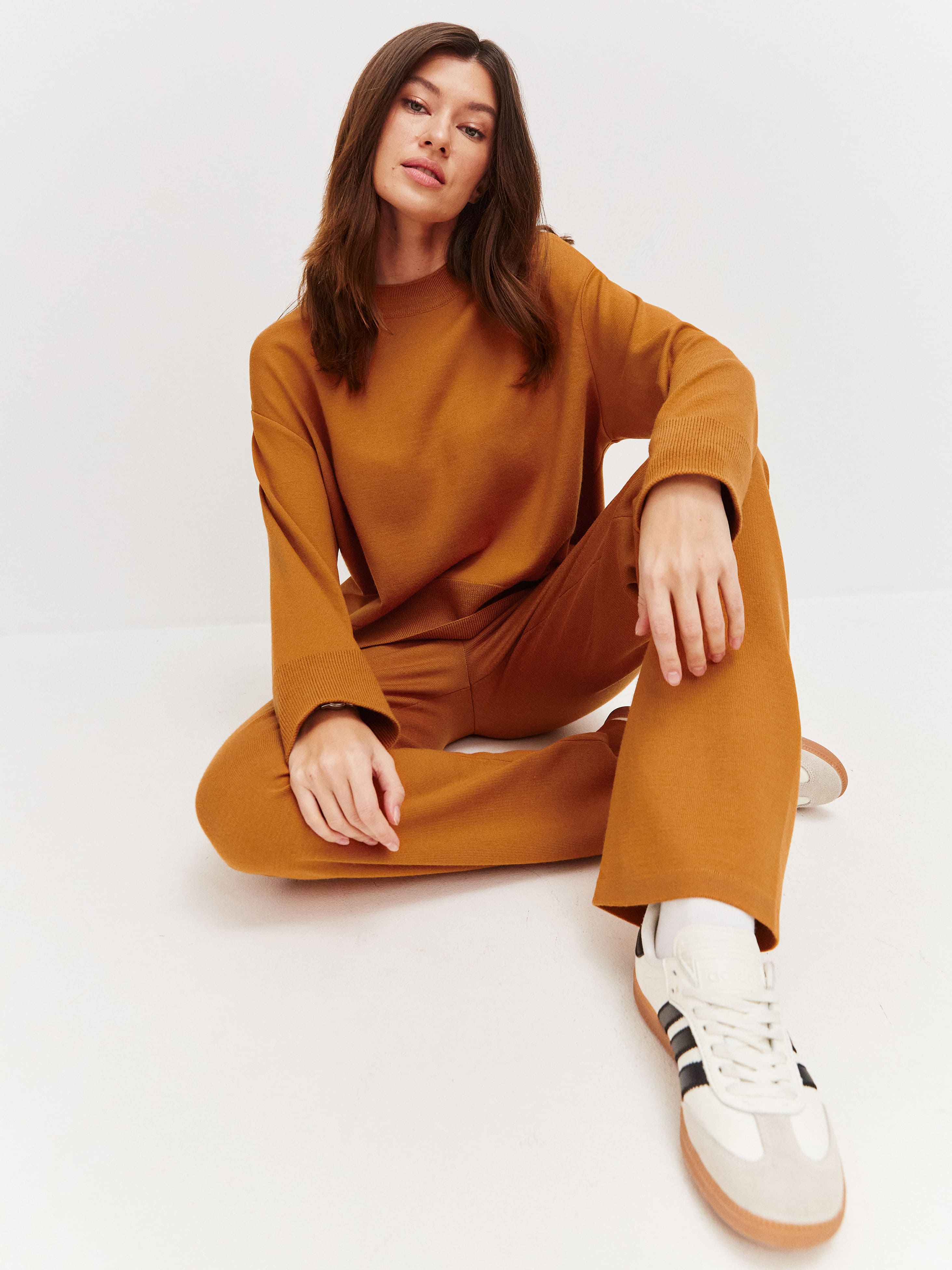 Дания костюм (джемпер+брюки) трикотажный (оранжевый, 40-42/164-170)