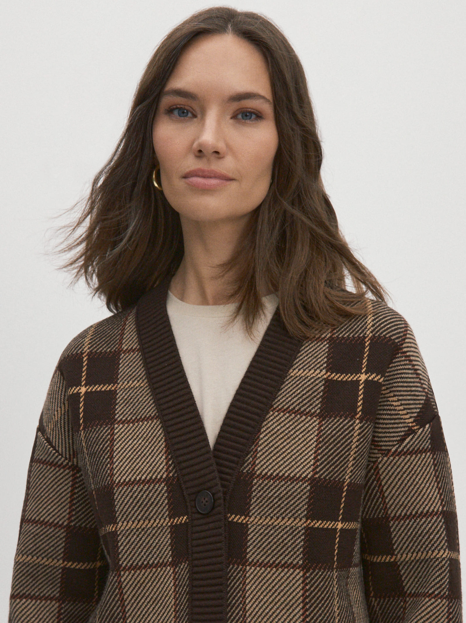 Горизонт кардиган трикотажный (т.коричневый, 44-46)