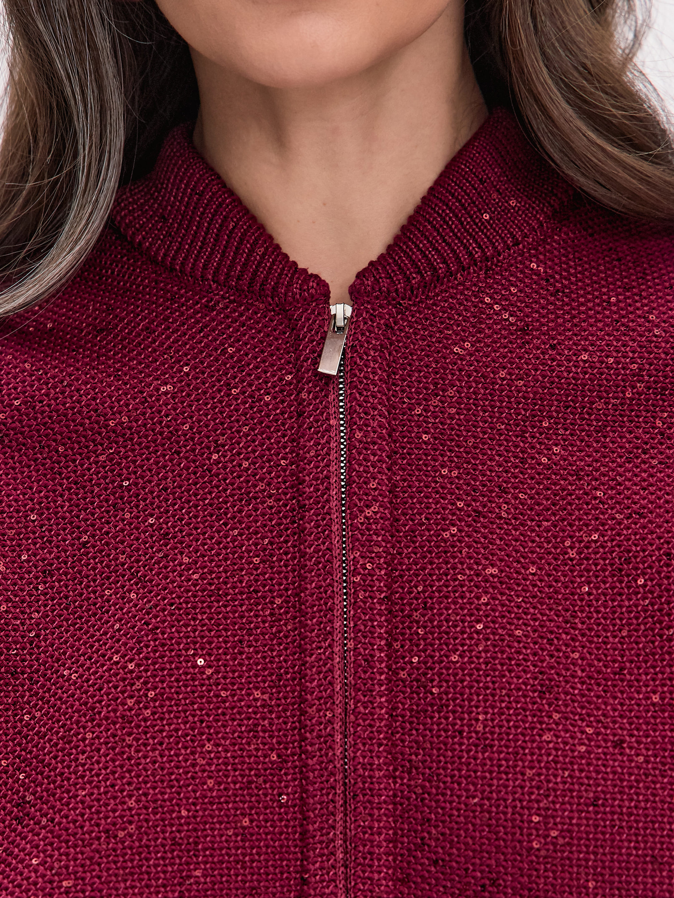 Рио кардиган (бомбер) трикотажный (бордо, 44-46)