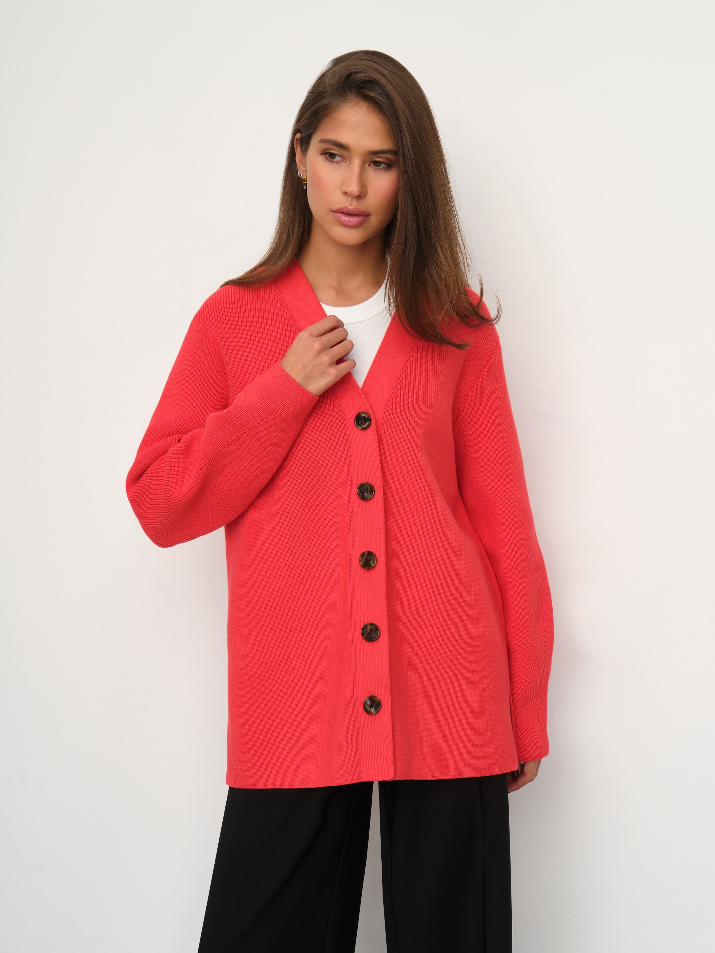 Родос кардиган трикотажный (глубокий коралловый, 44-46)