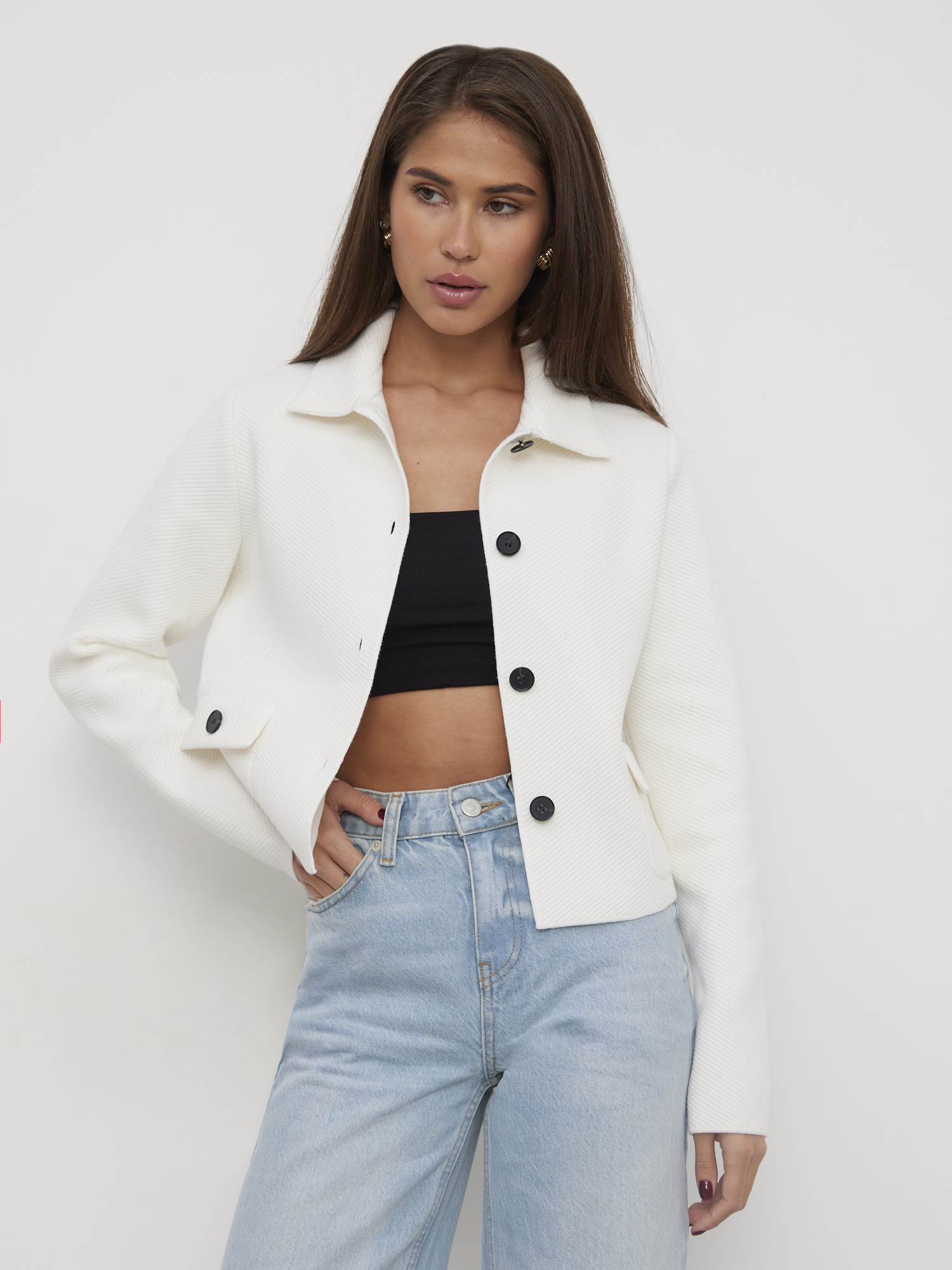 Лацио жакет трикотажный (молочный, 44-46)