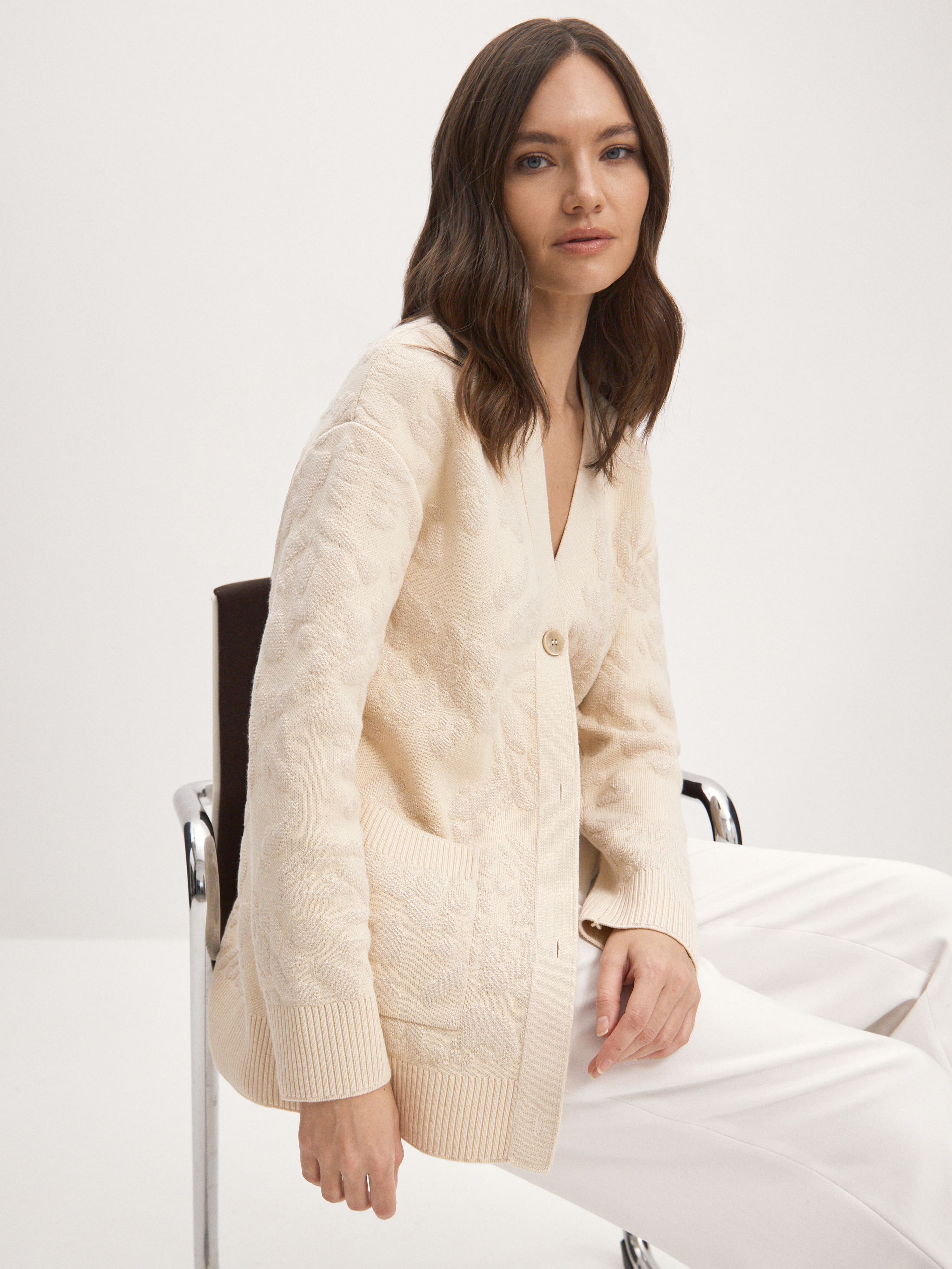 Орли кардиган трикотажный (кремовый, 44-46)