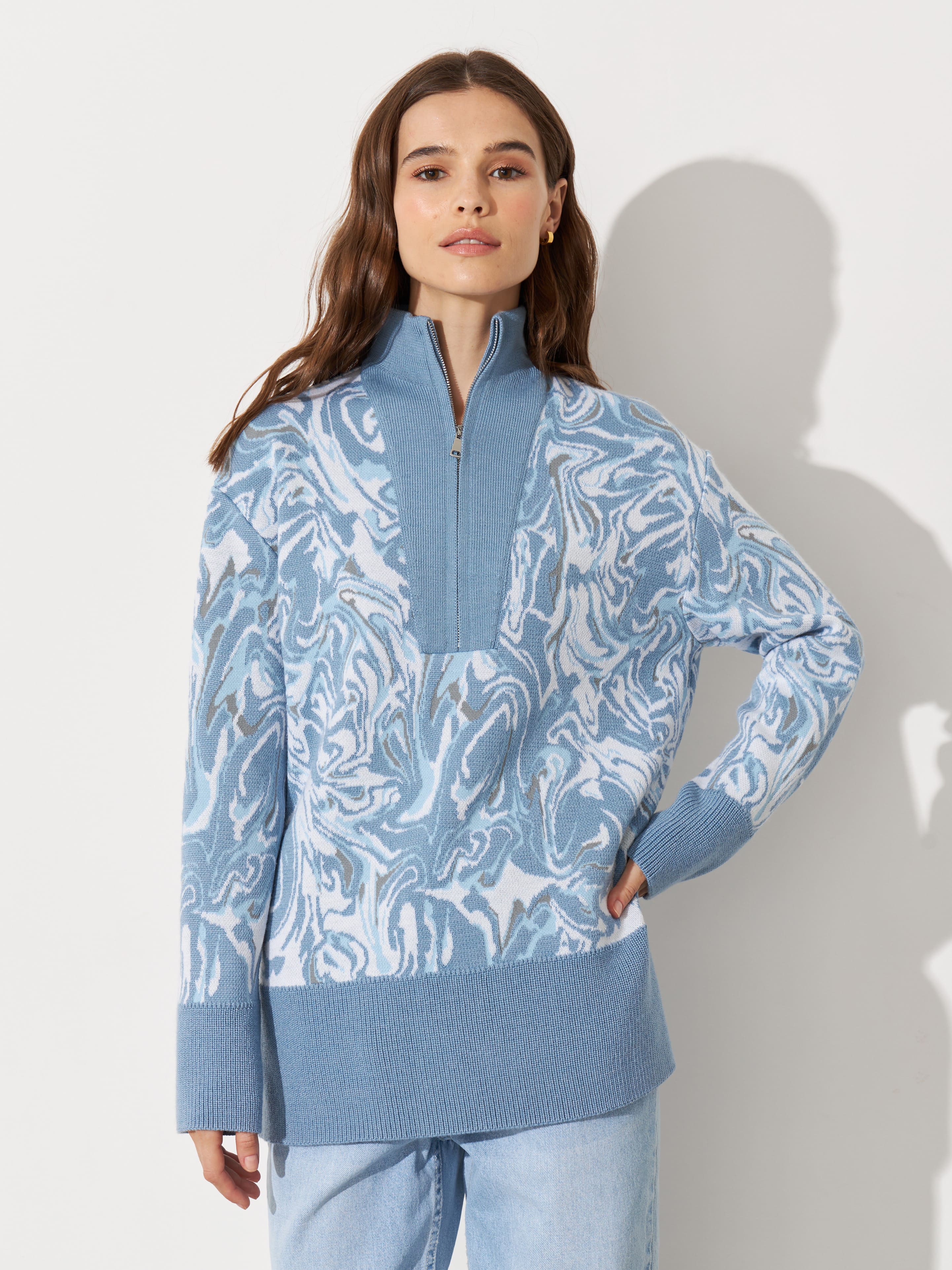 Грация джемпер трикотажный (серо-голубой, 44-46)