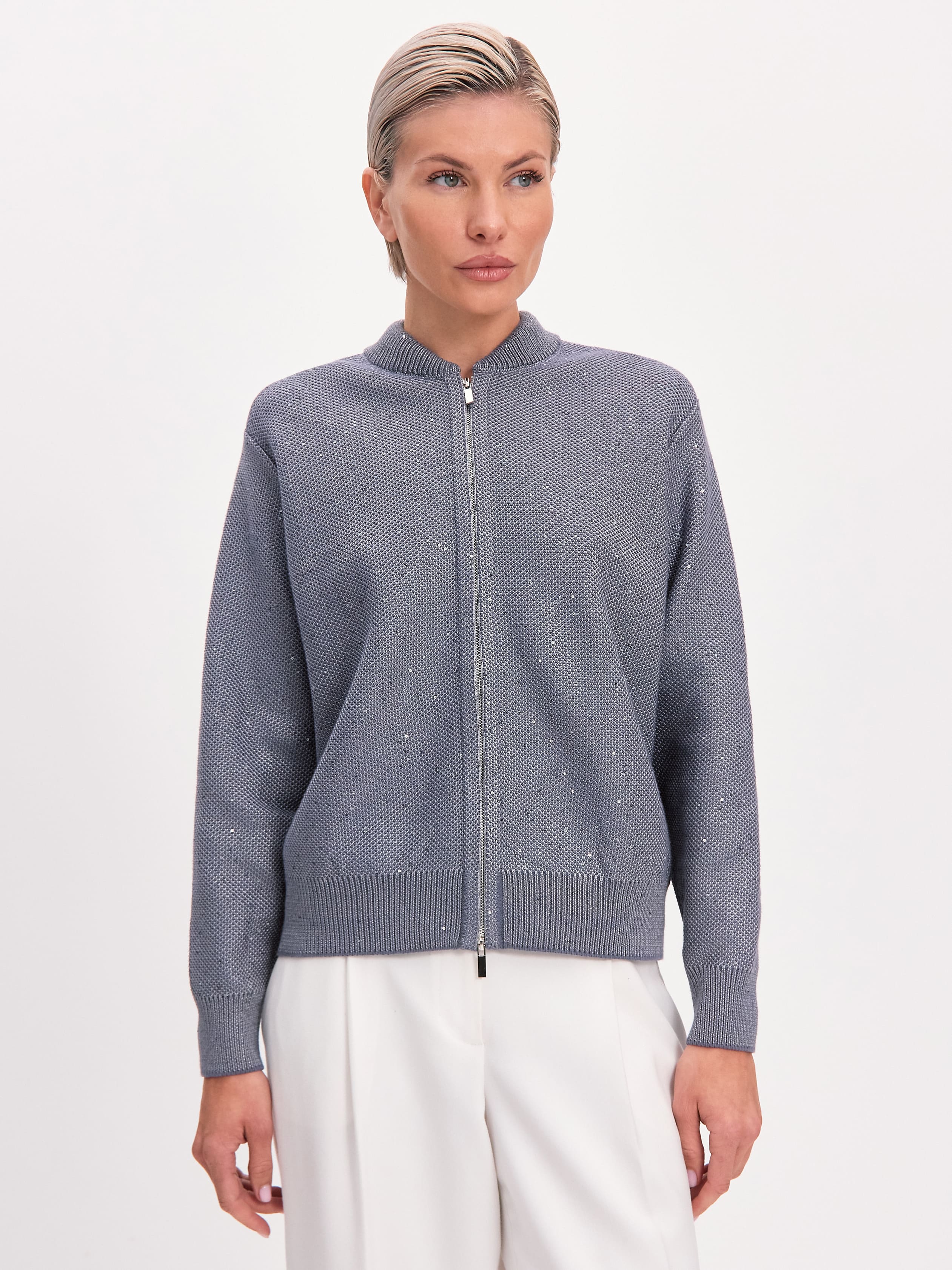 Рио кардиган (бомбер) трикотажный (темно-серый, 44-46)