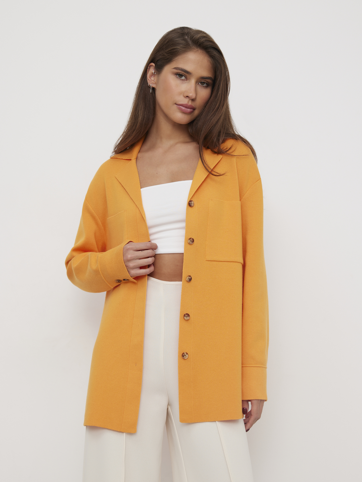 Тира кардиган трикотажный (оранжевый, 44-46)