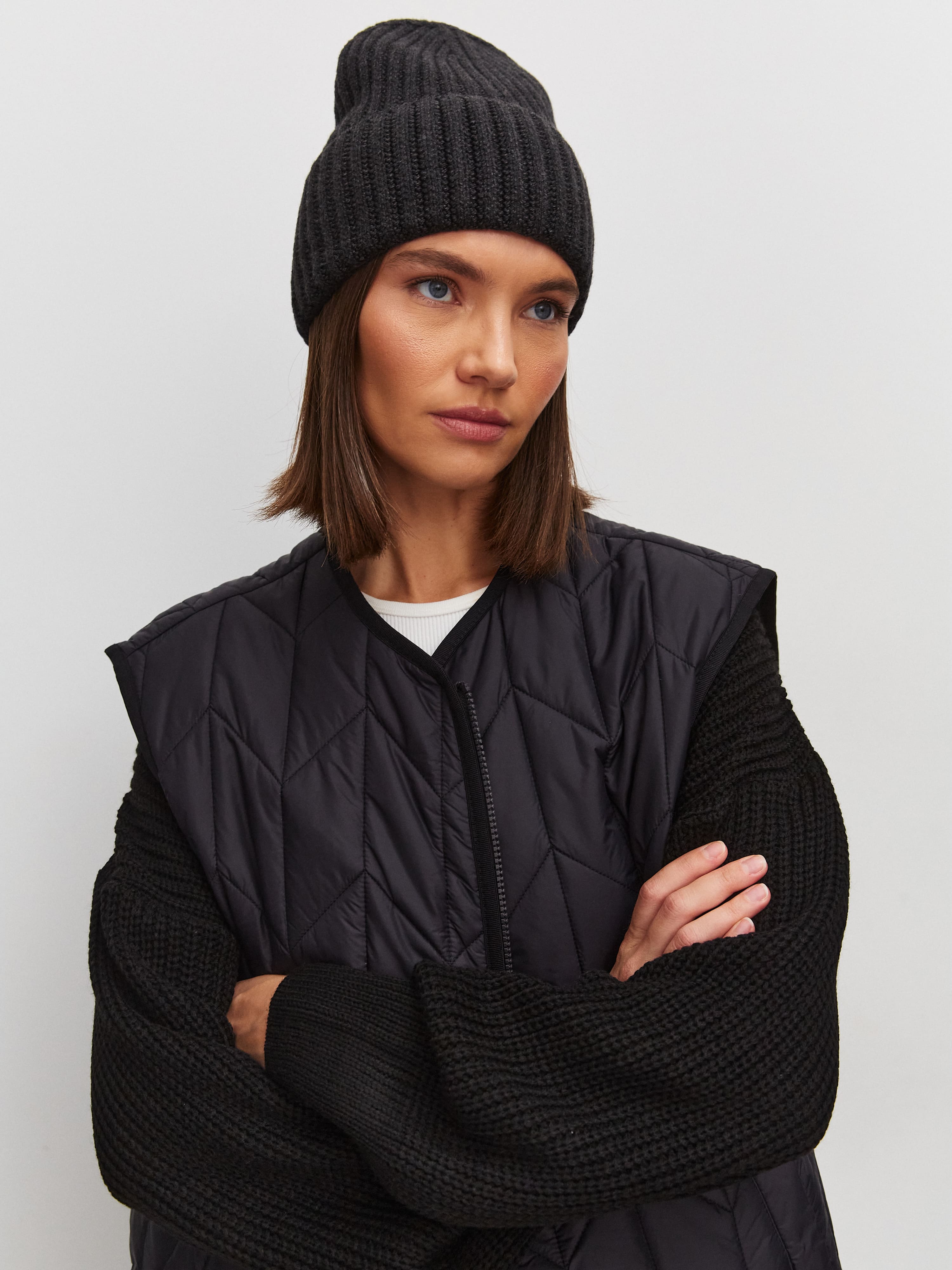 Лайт2 шапка трикотажная (серо-черный, 56-58)