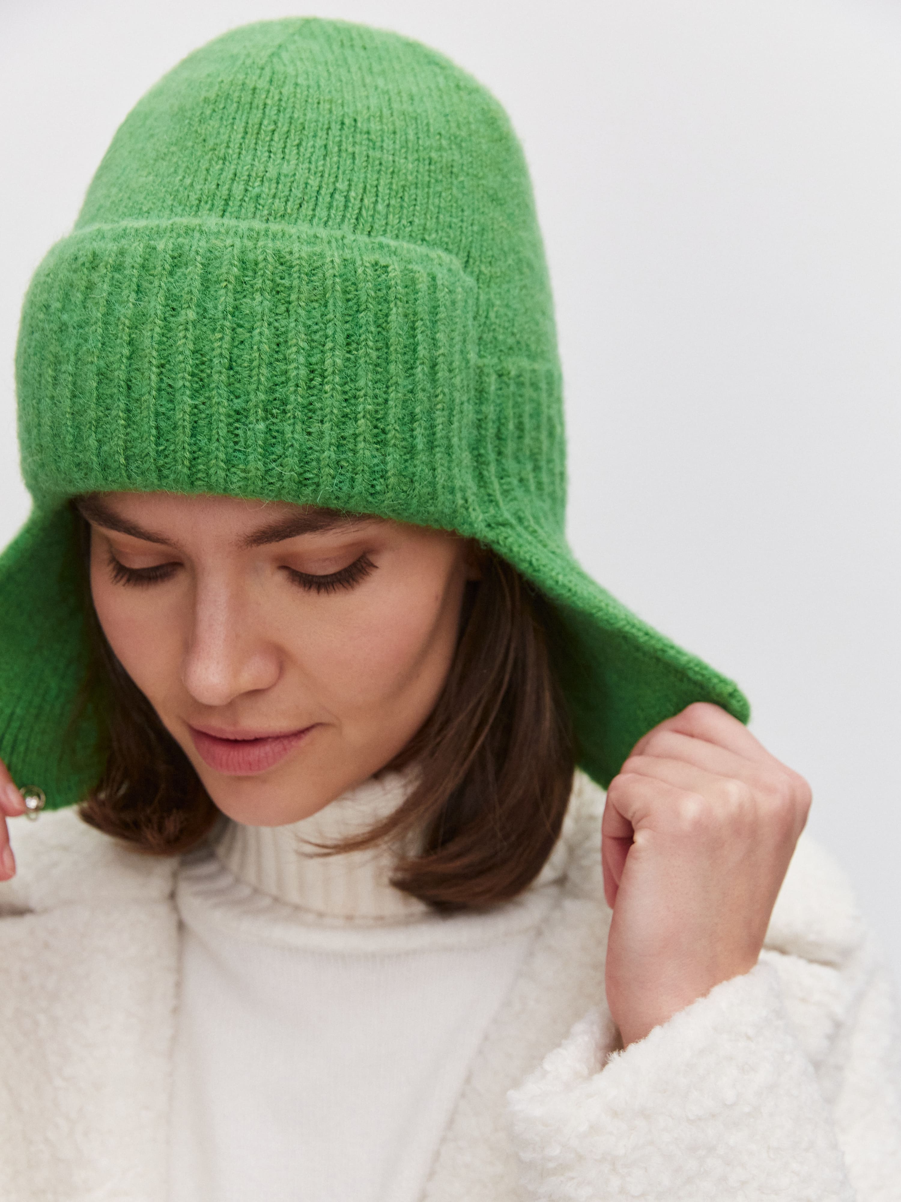 Онтарио шапка-ушанка трикотажная (ярко-зеленый, 56-58)