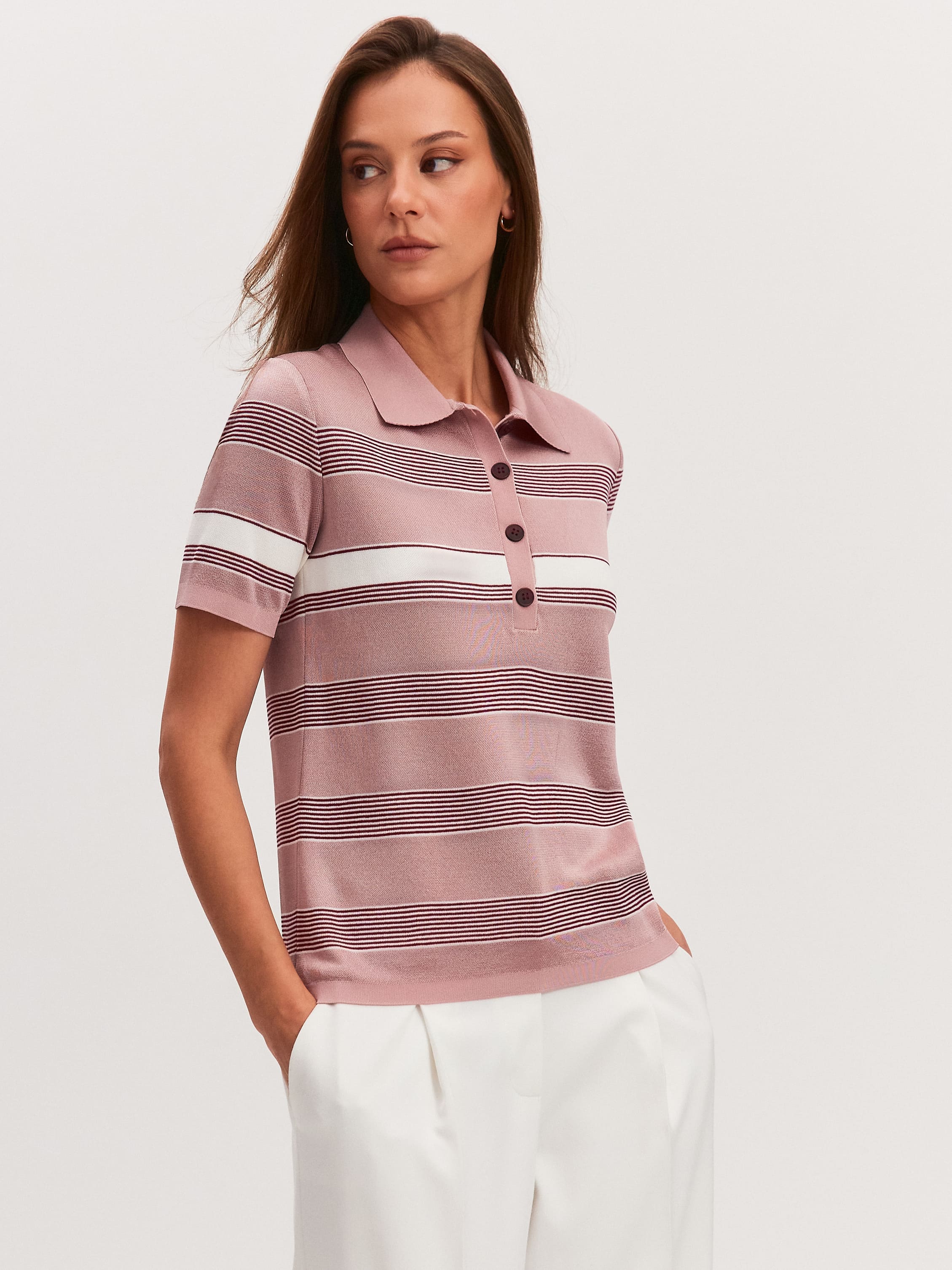 Лаура джемпер (поло) трикотажный (пудровый, 44-46)