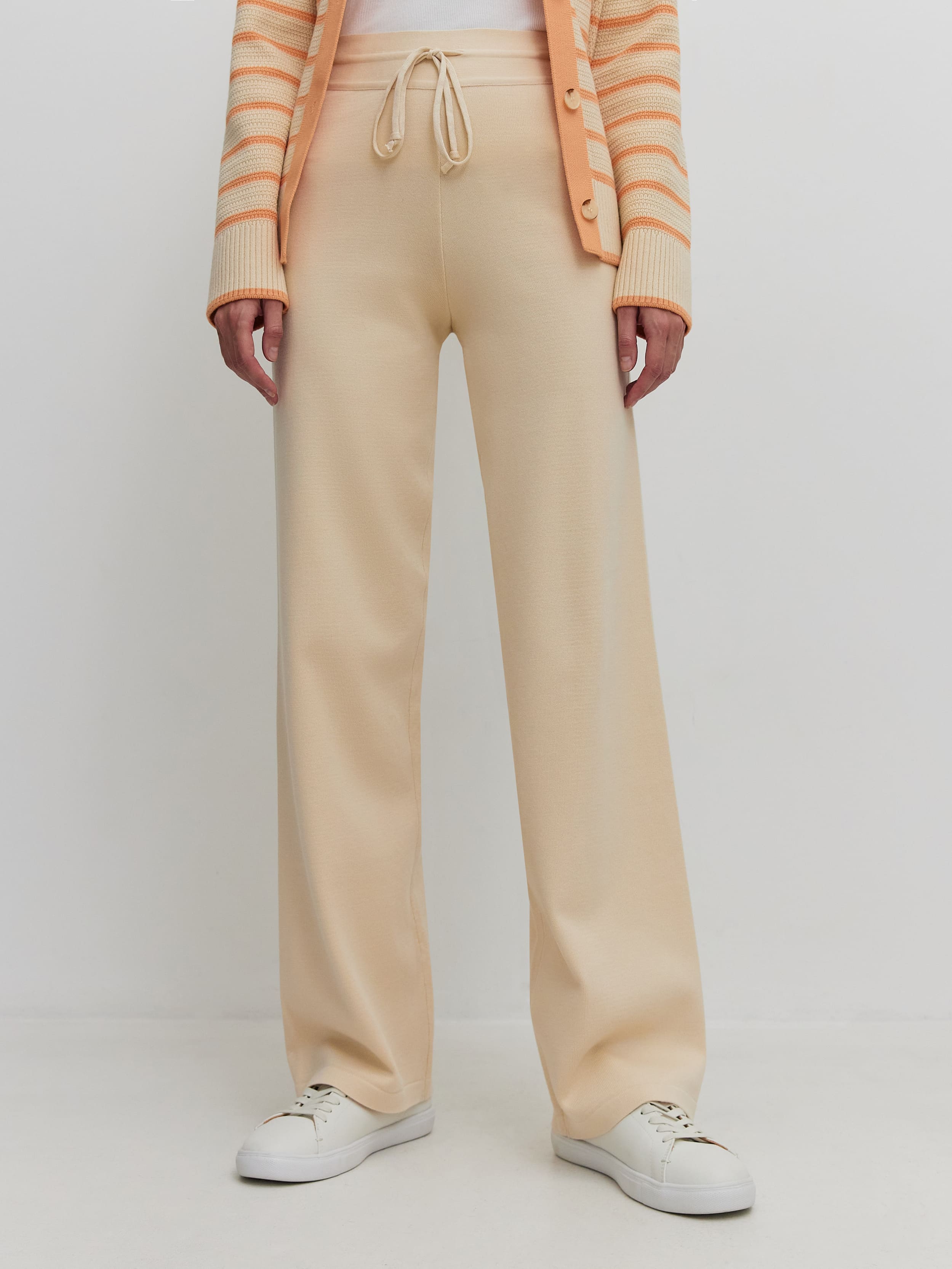 Палаццо брюки трикотажные (кремовый, 40-42/164-170)