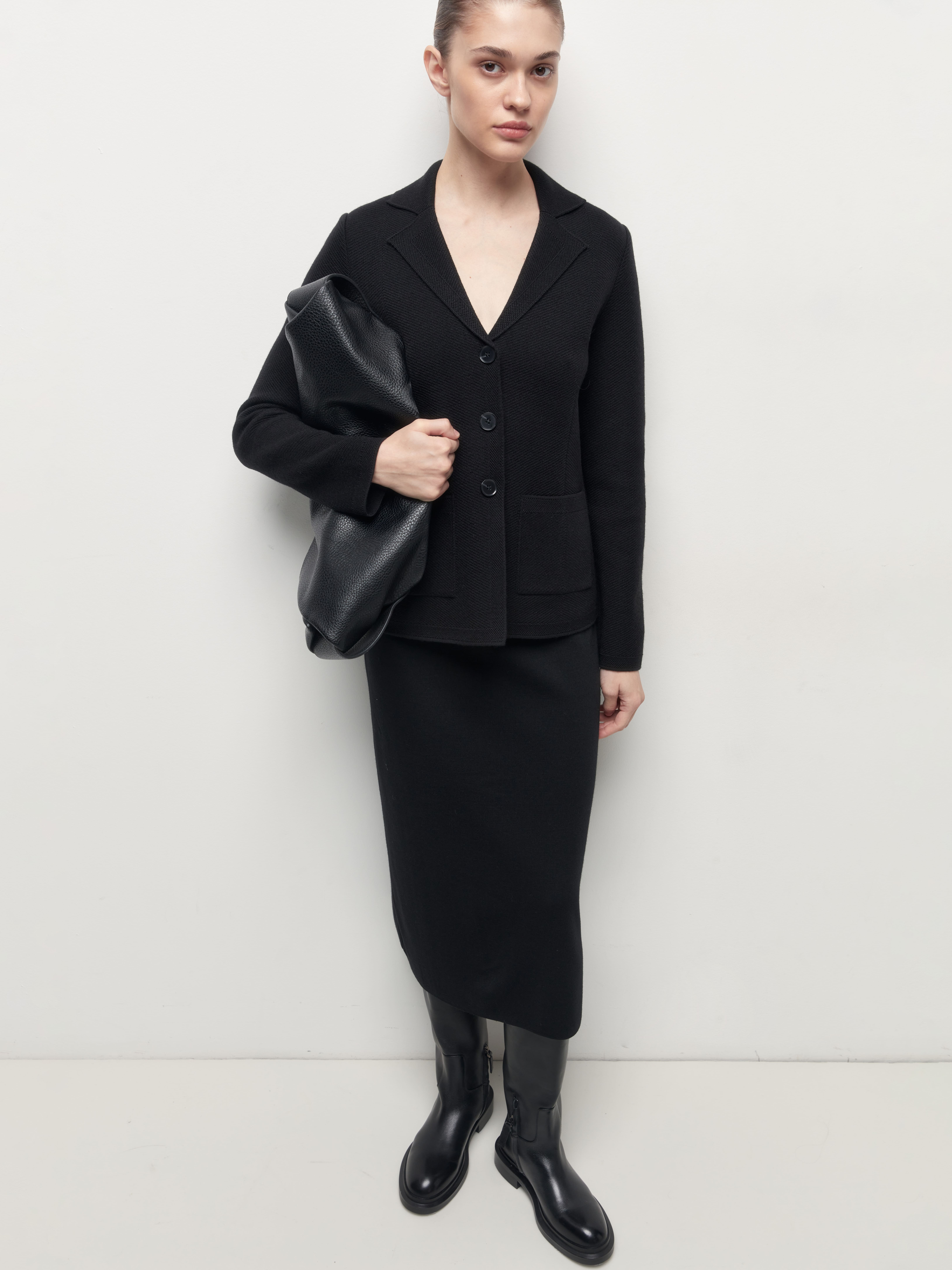 Имбирь жакет трикотажный (черный, 46)