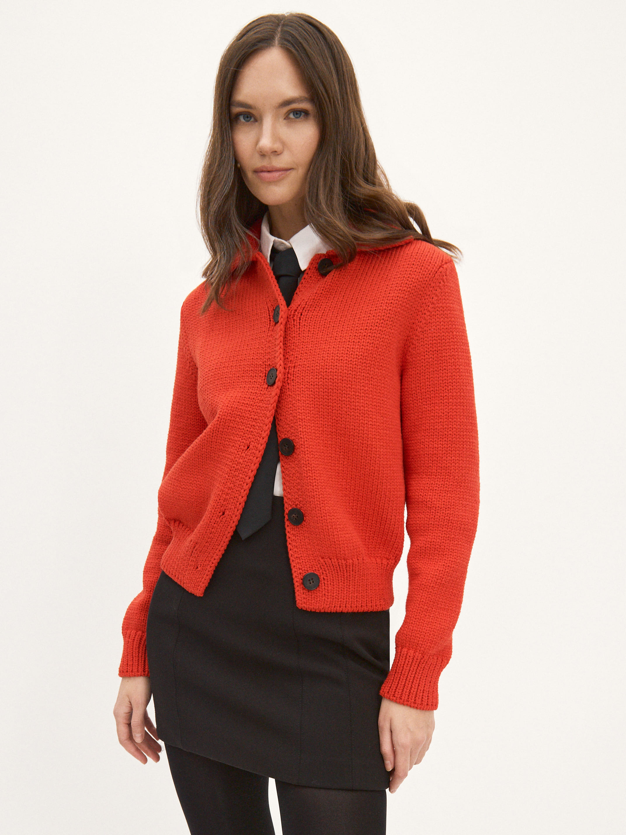 Клауди кардиган трикотажный (красный, 44-46)