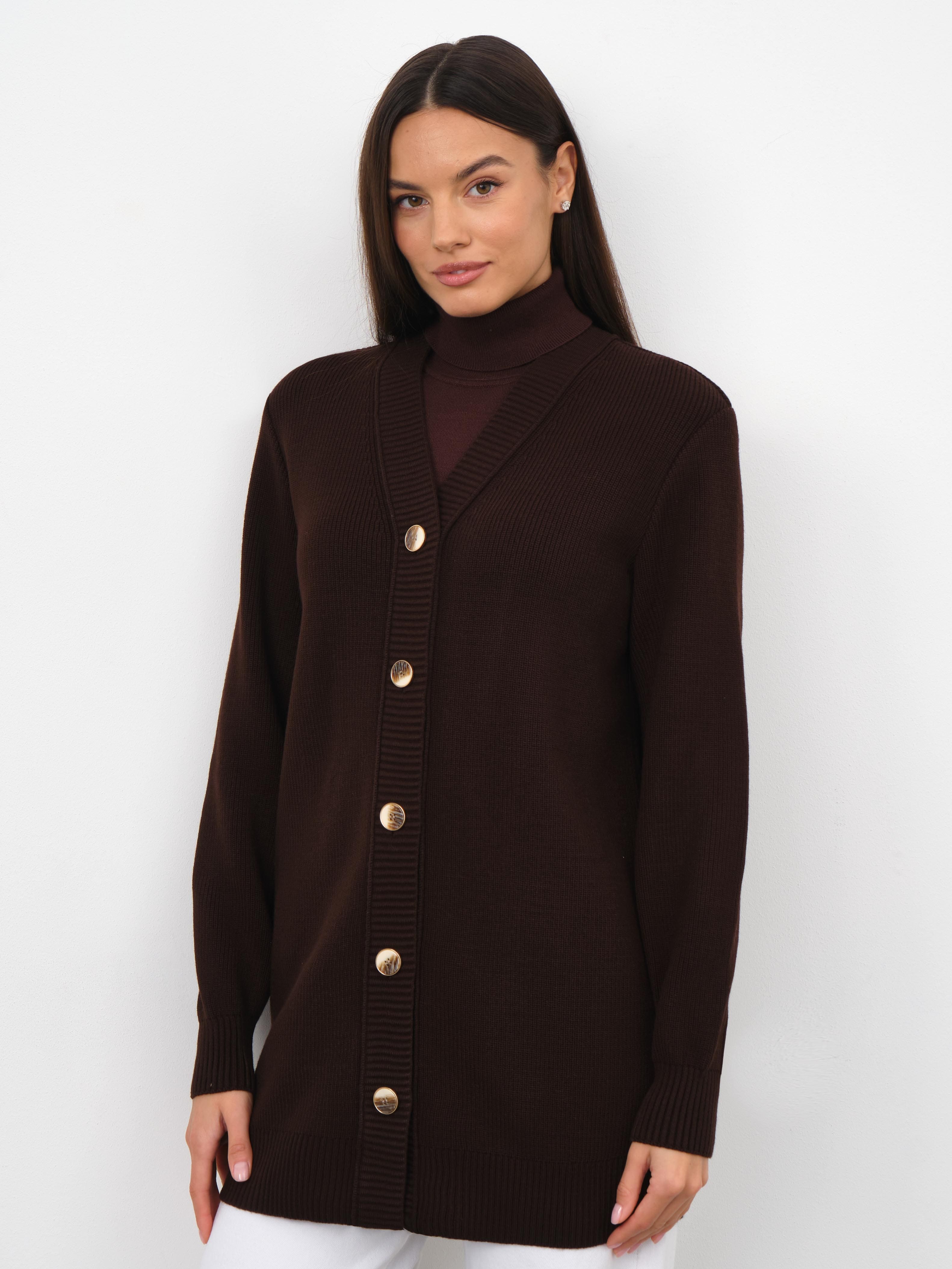 Блюз кардиган трикотажный (коричневый, 44-46)