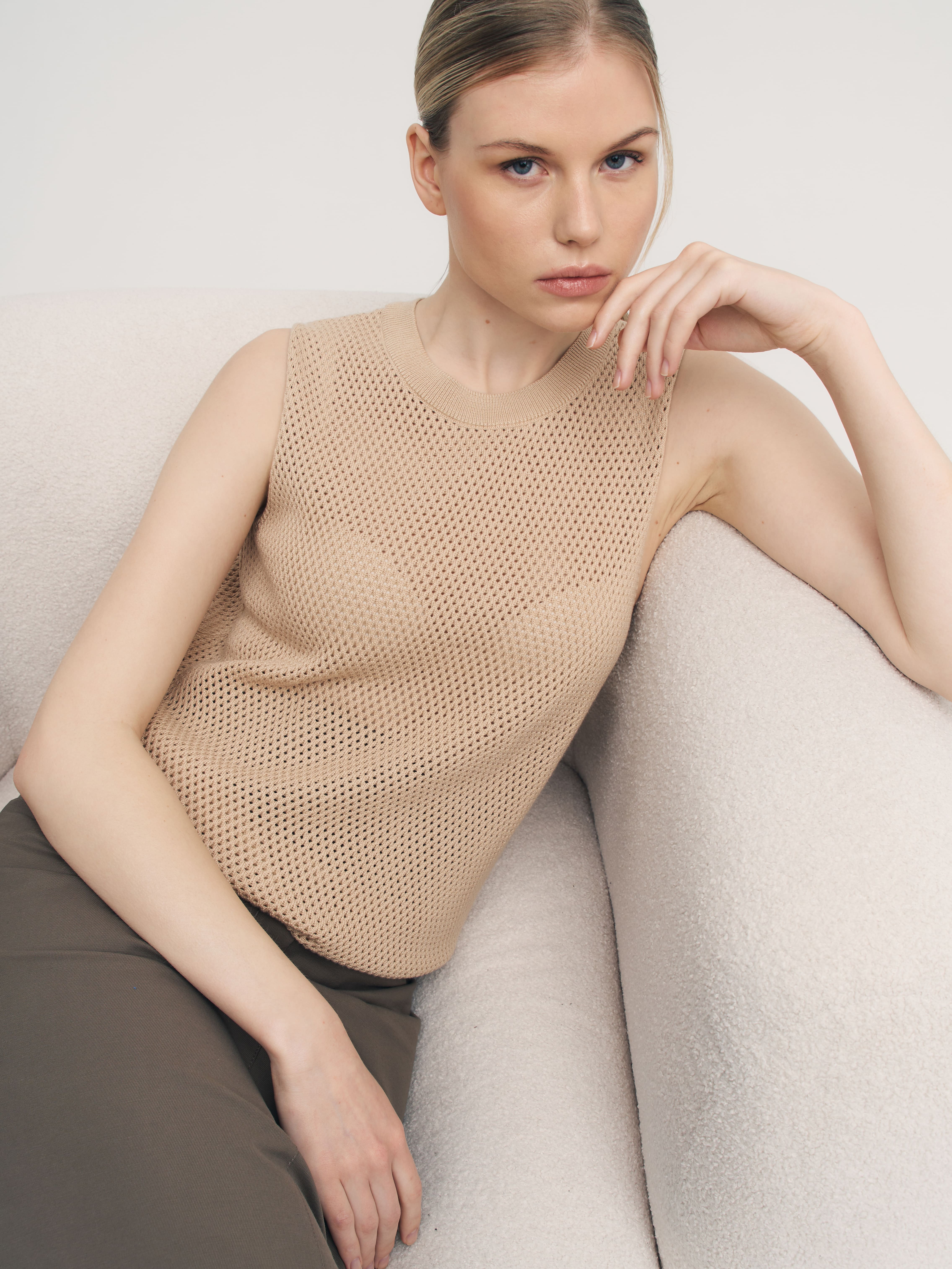 Мусс майка трикотажная (песочный, 44-46)