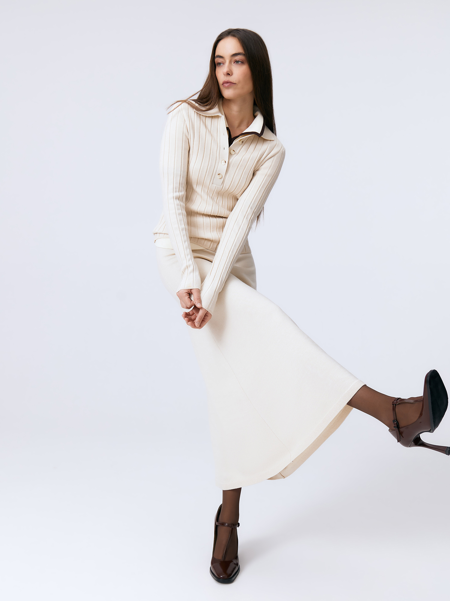 Мисти юбка трикотажная (кремовый, 44-46)